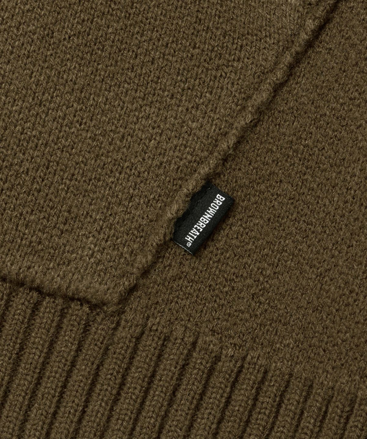 브라운브레스(BROWNBREATH) TAG KNIT HOOD ZIP UP - BROWN
