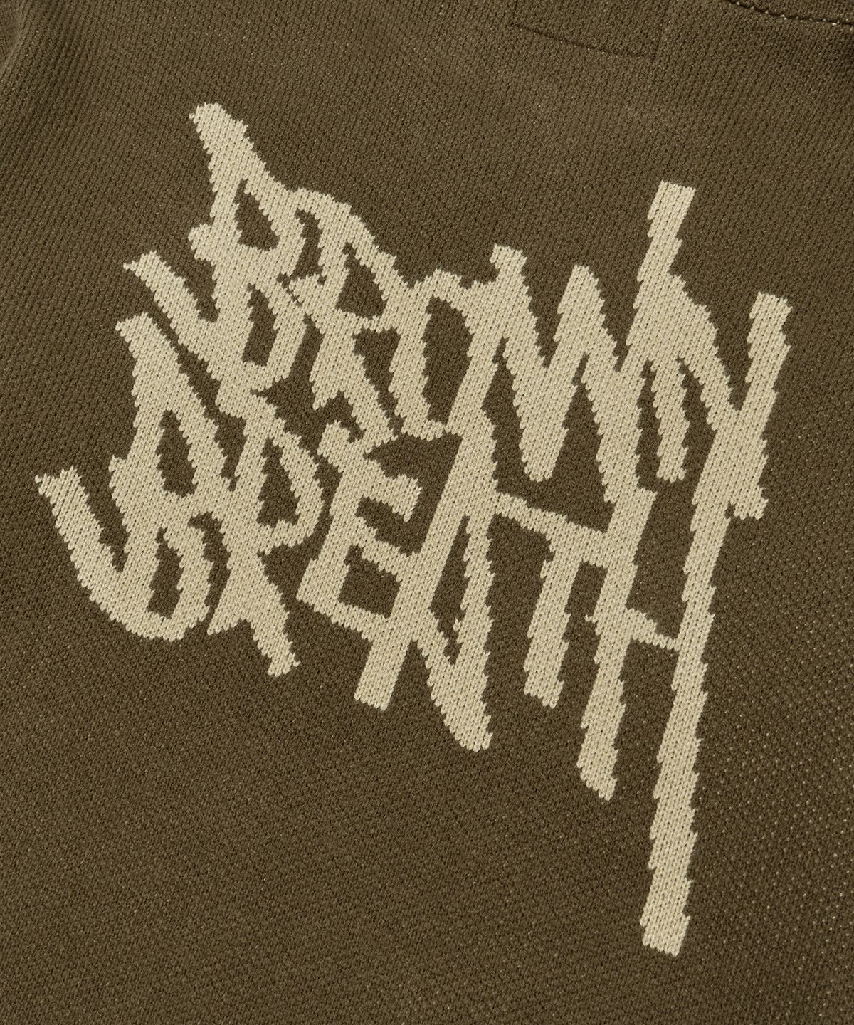 브라운브레스(BROWNBREATH) TAG KNIT HOOD ZIP UP - BROWN