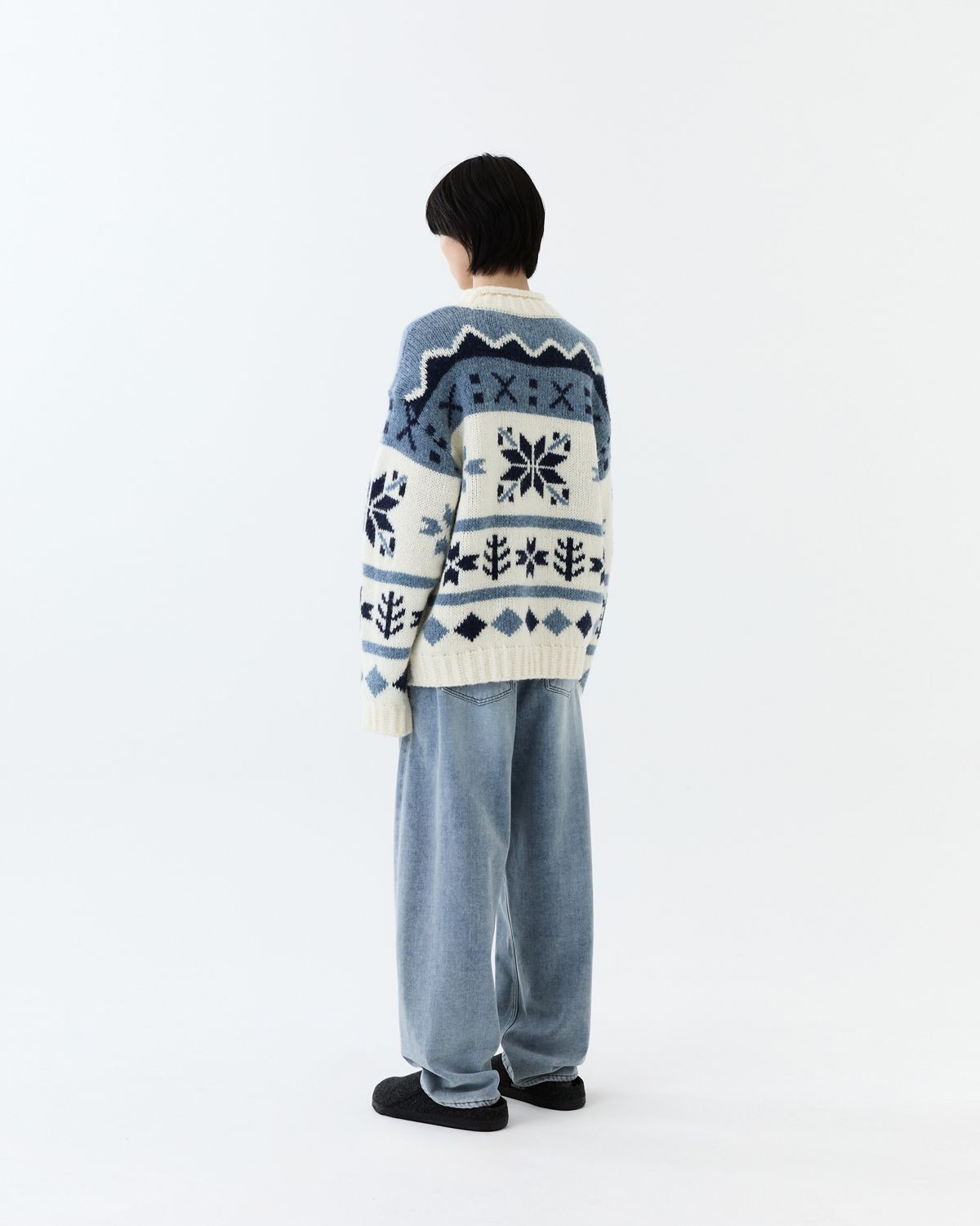 디앤드퀘스천(THEENDQUESTION) Snow jacquard knit top / IVORY