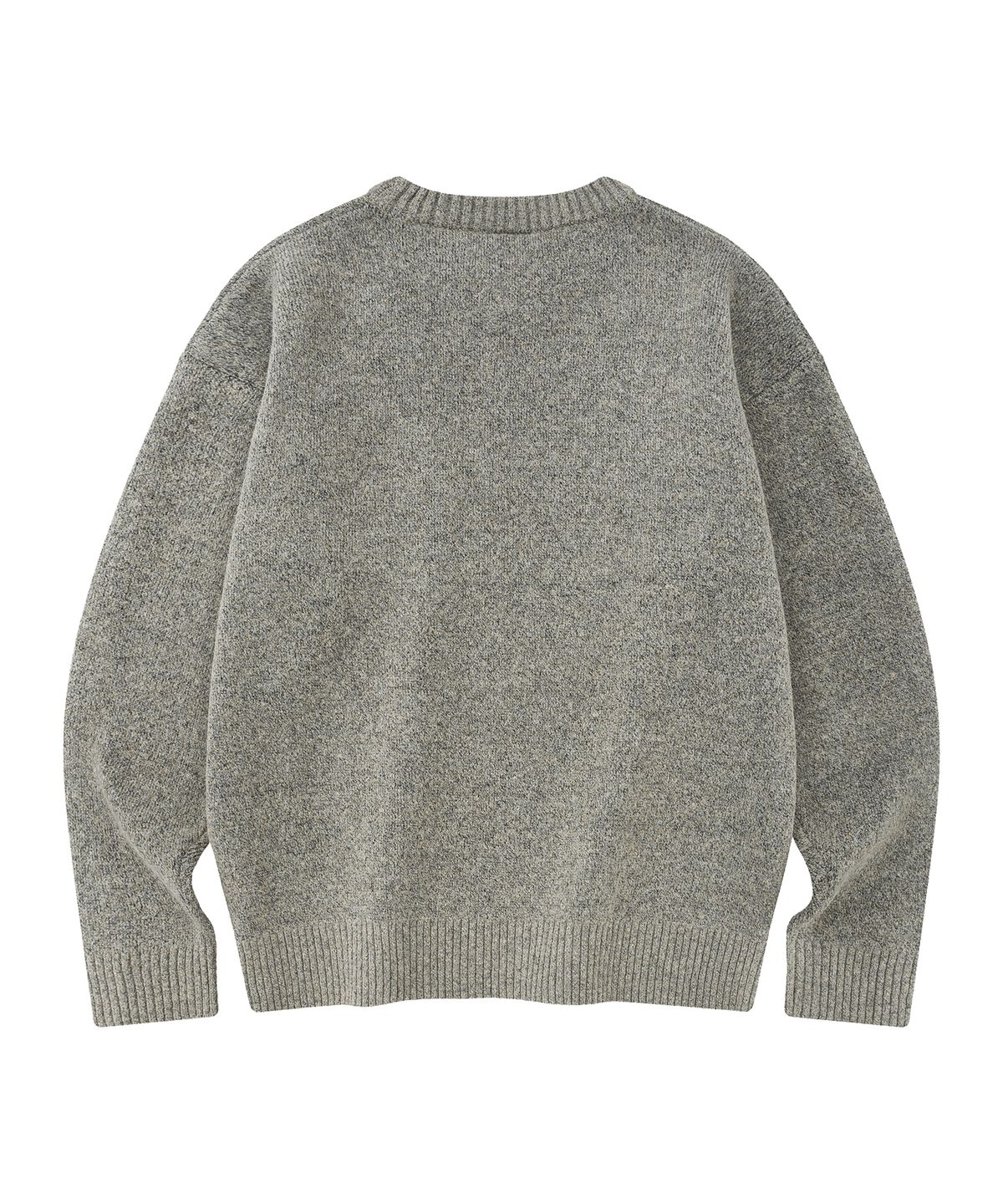 엘엠알(LMR) 레터링 자가드 풀오버 니트 GREY