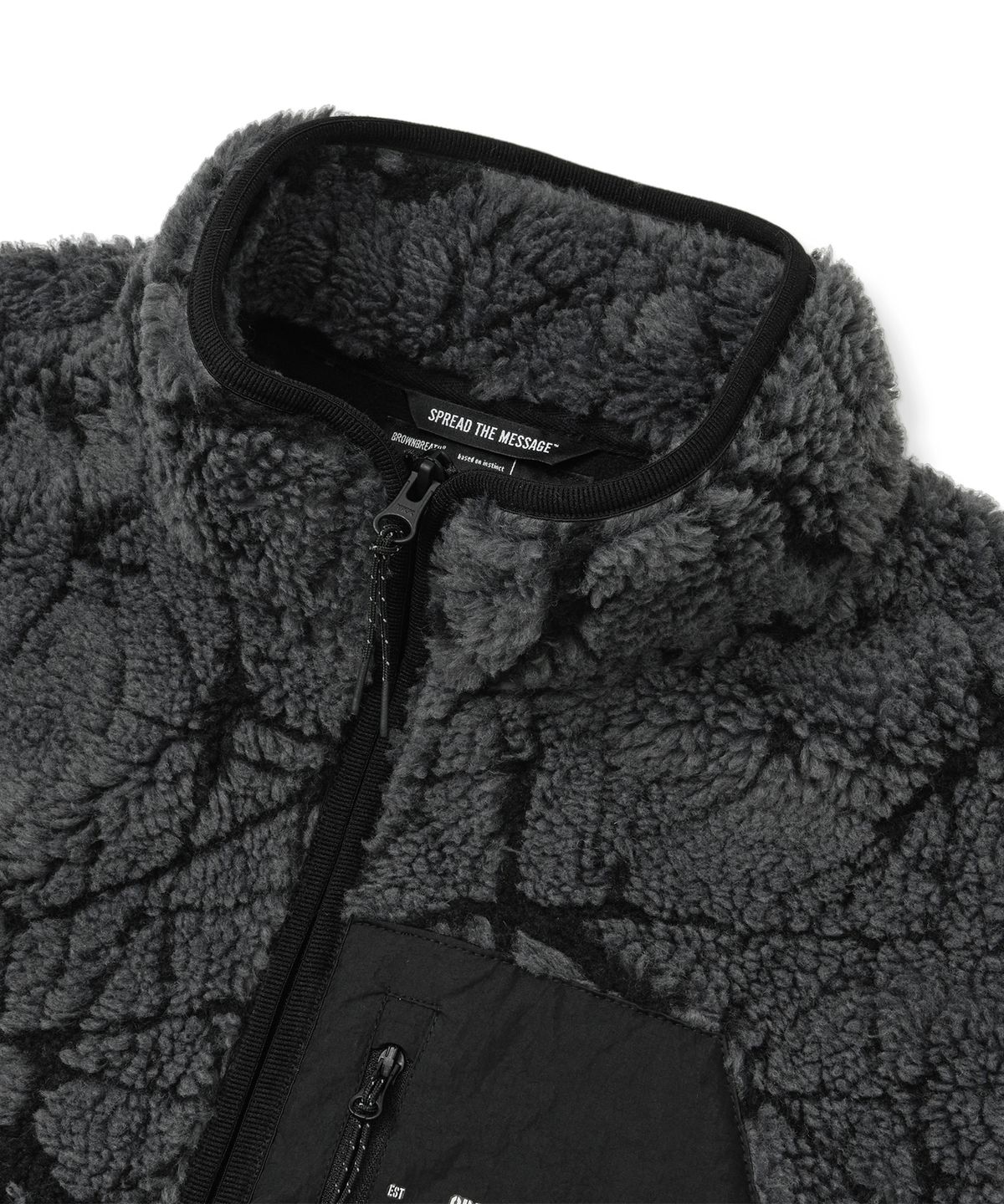 브라운브레스(BROWNBREATH) SPRAWL FLEECE PATTERN VEST - CHARCOAL