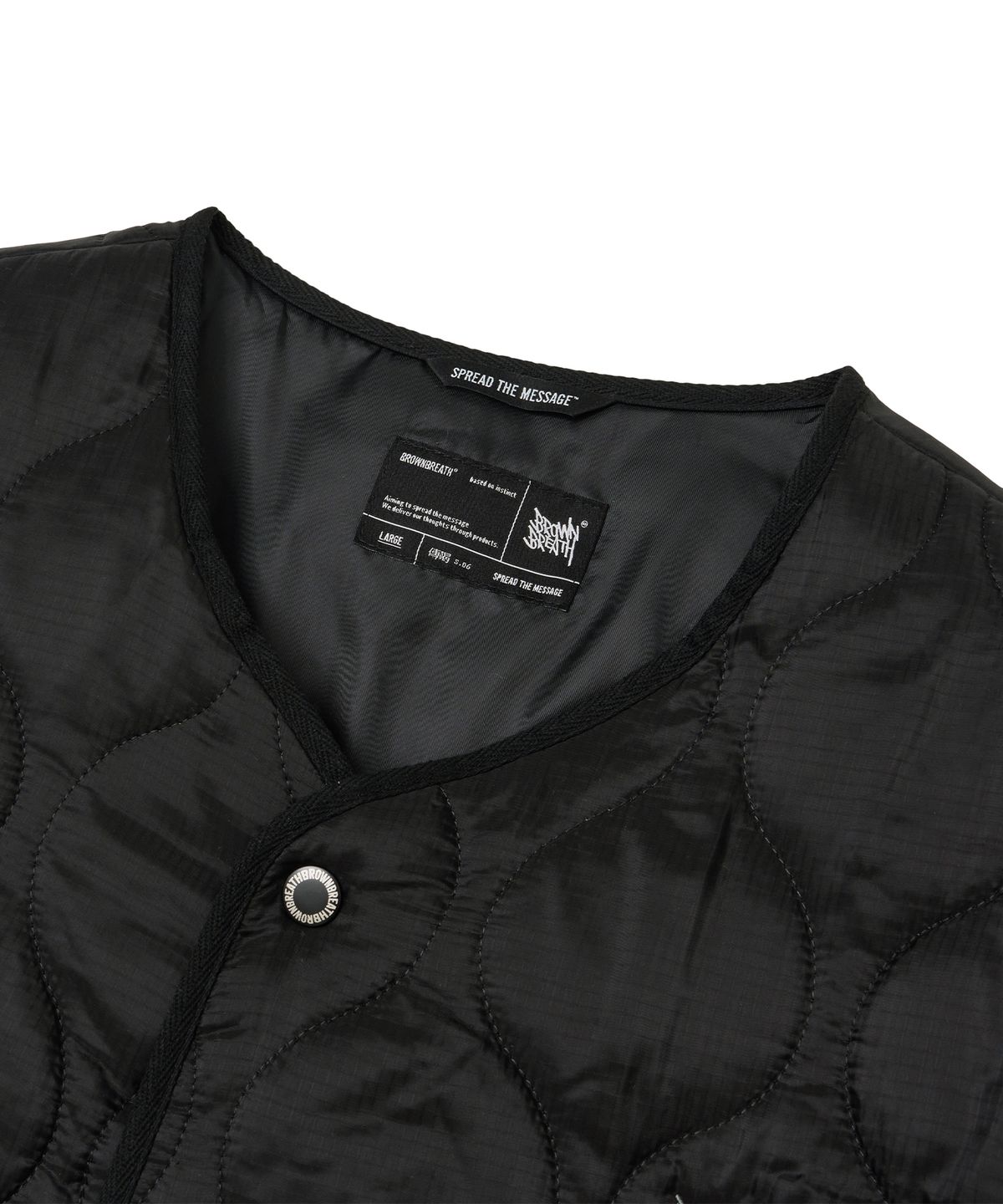 브라운브레스(BROWNBREATH) TAG QUILTED JACKET - BLACK