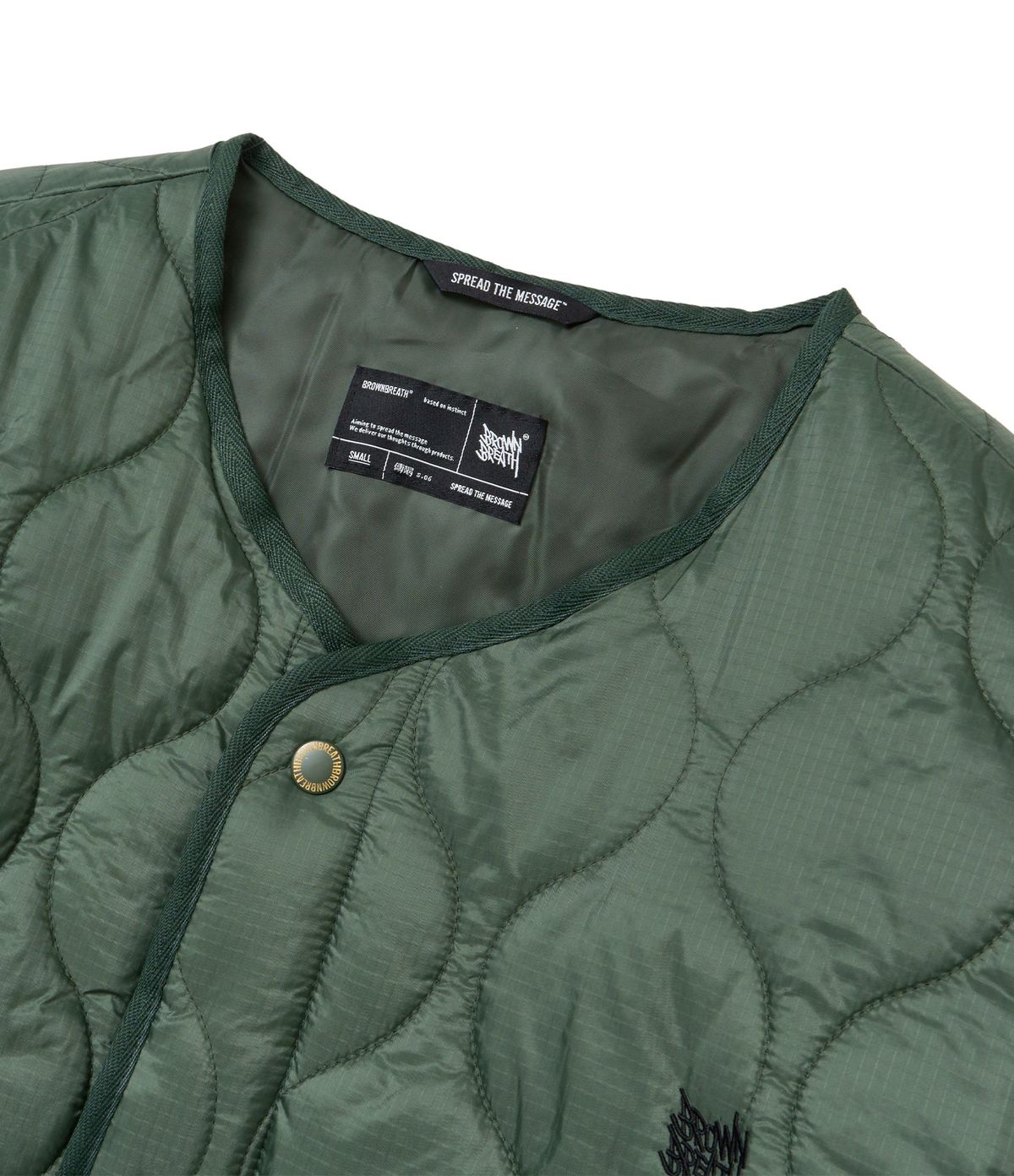 브라운브레스(BROWNBREATH) TAG QUILTED JACKET - KHAKI