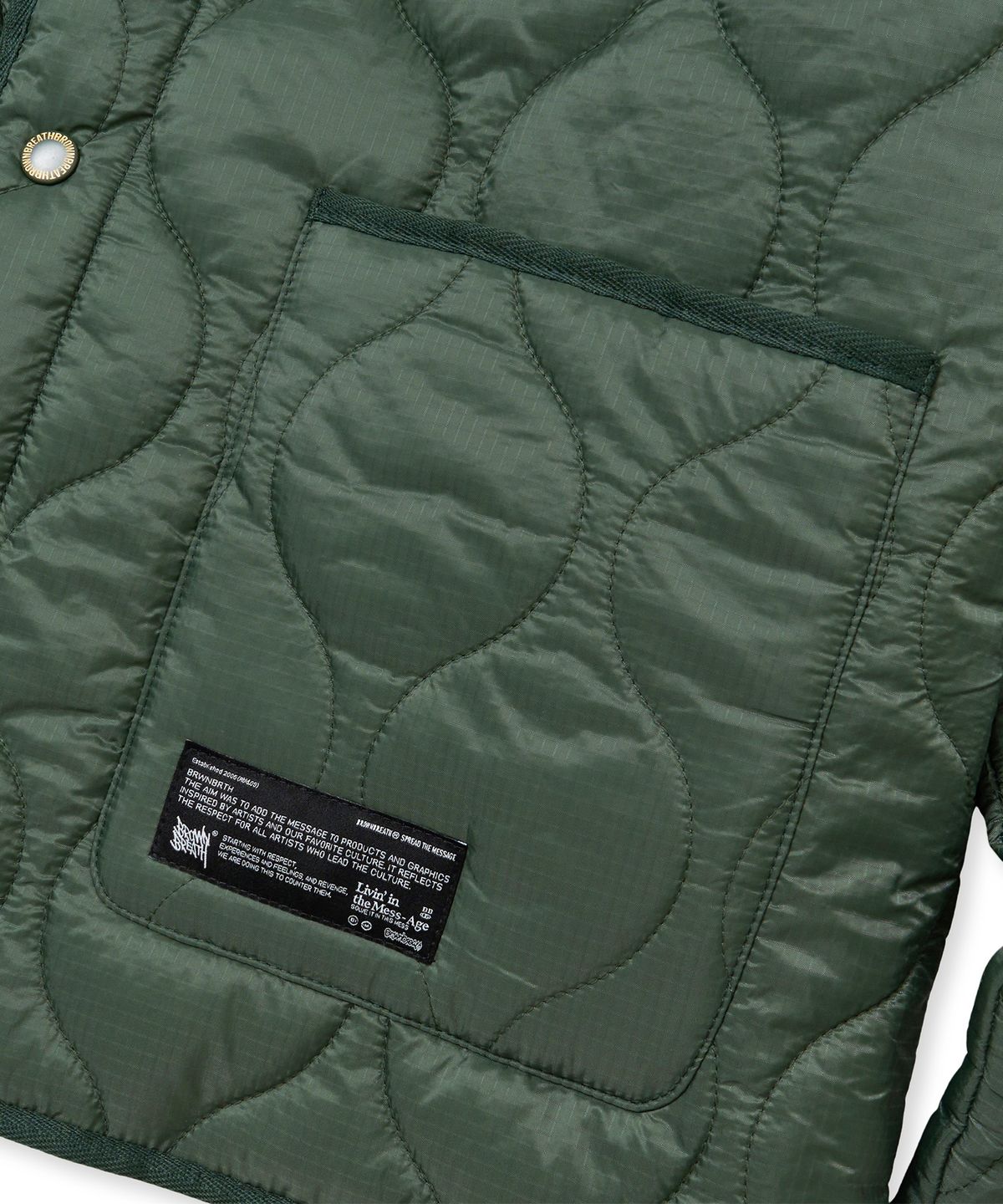 브라운브레스(BROWNBREATH) TAG QUILTED JACKET - KHAKI