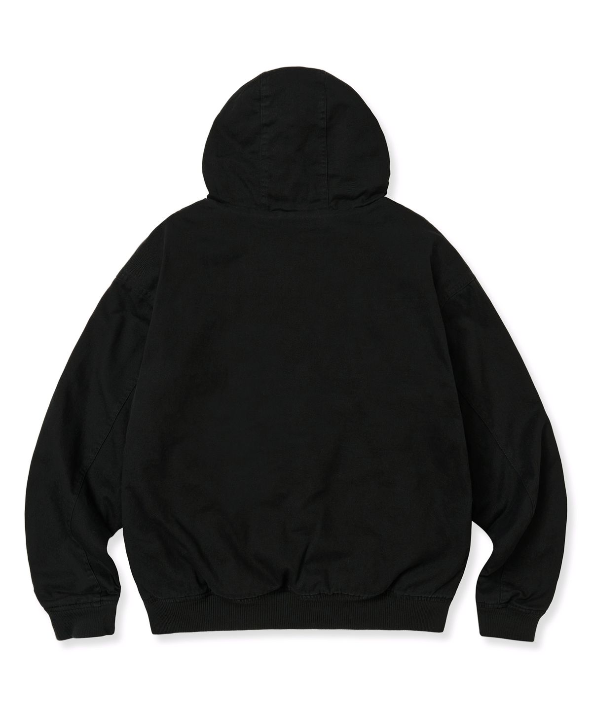 브라운브레스(BROWNBREATH) BB TWILL WASHED HOOD ZIP UP - BLACK