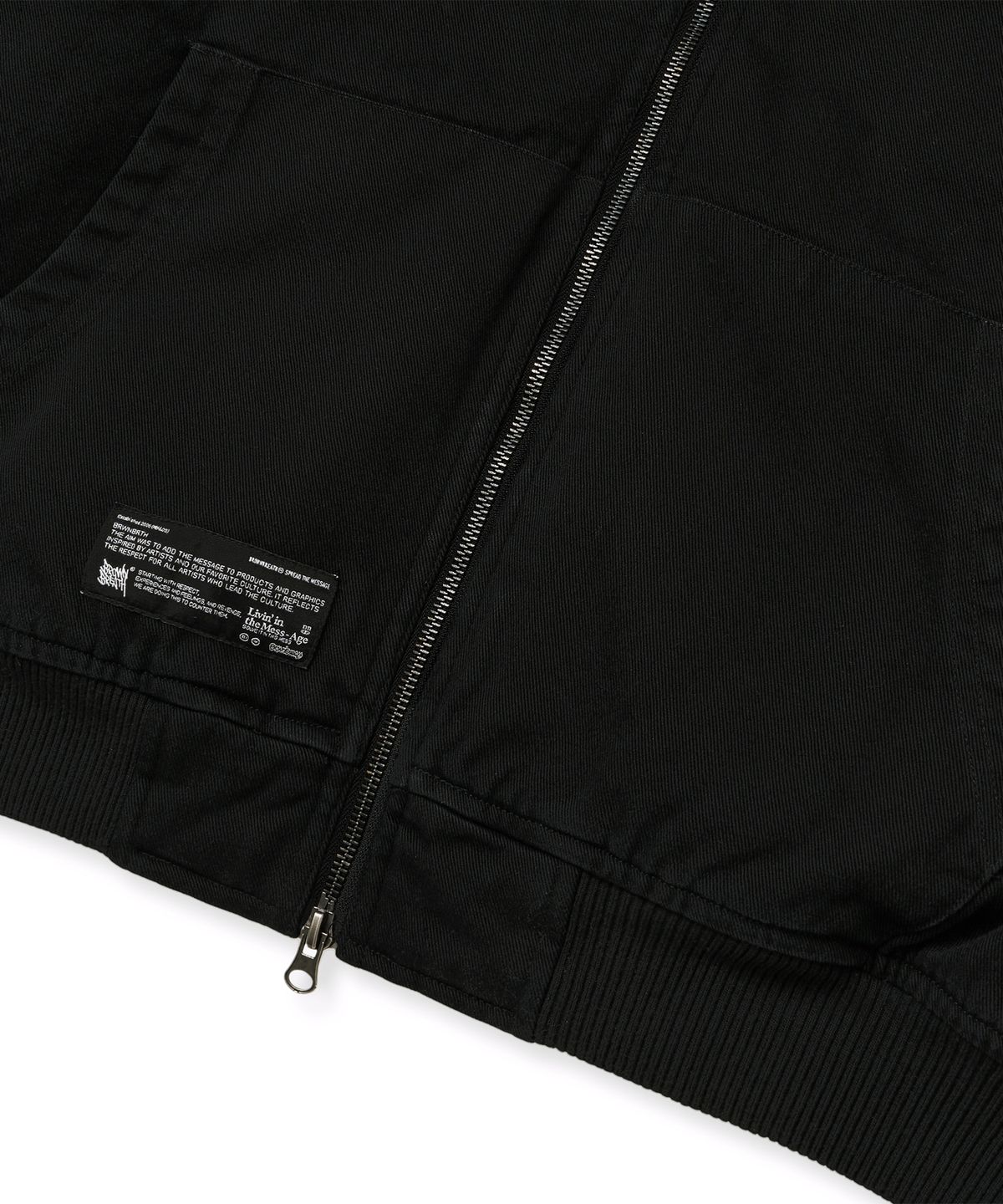 브라운브레스(BROWNBREATH) BB TWILL WASHED HOOD ZIP UP - BLACK