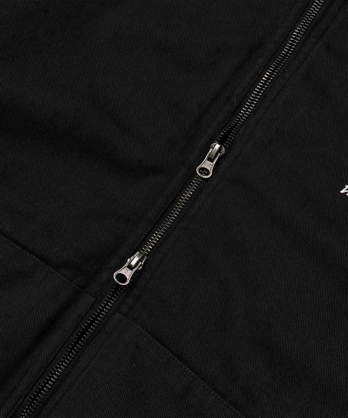 브라운브레스(BROWNBREATH) BB TWILL WASHED HOOD ZIP UP - BLACK