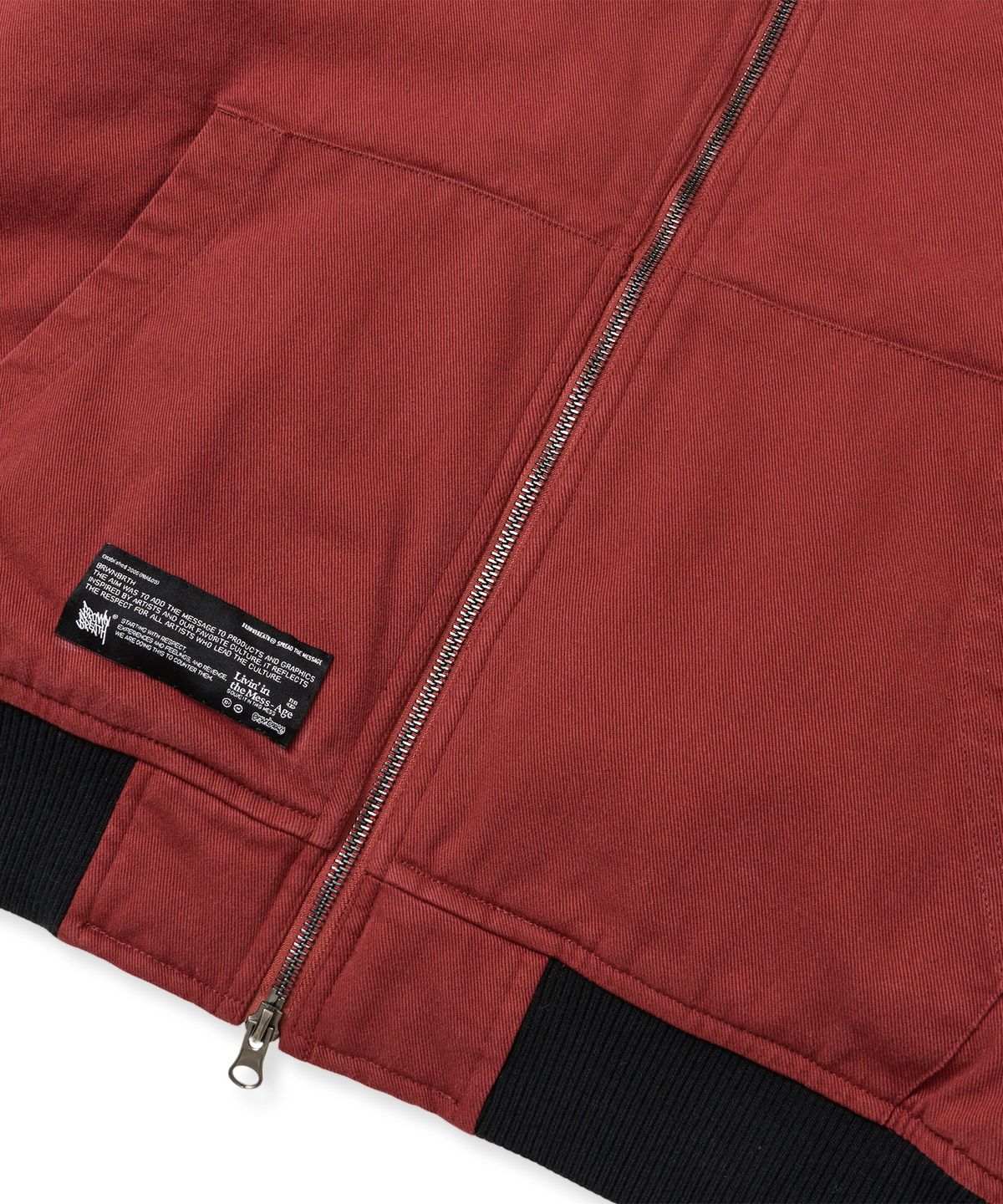 브라운브레스(BROWNBREATH) BB TWILL WASHED HOOD ZIP UP - BURGUNDY