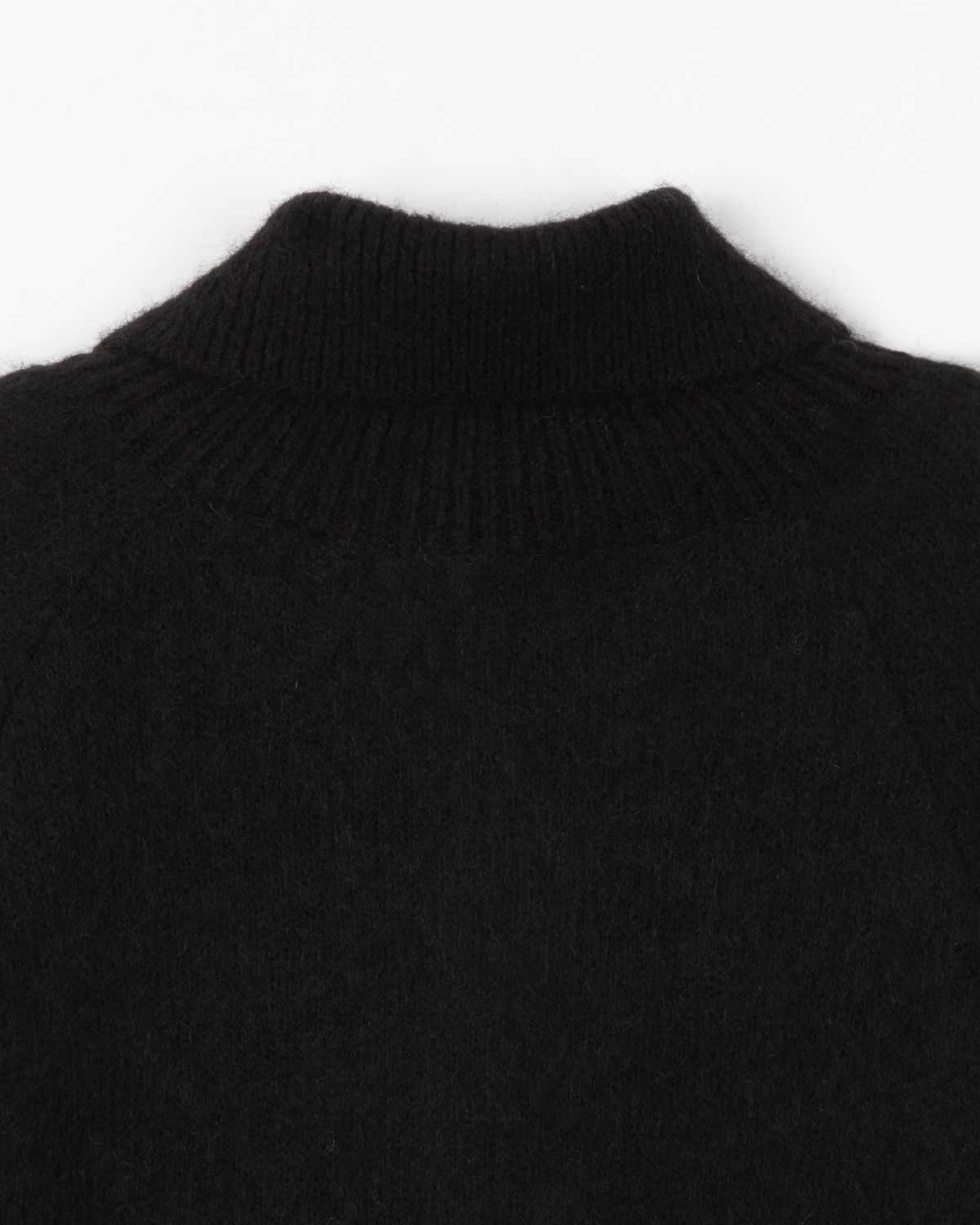 디앤드퀘스천(THEENDQUESTION) Kid mohair button turtle knit top / BLACK