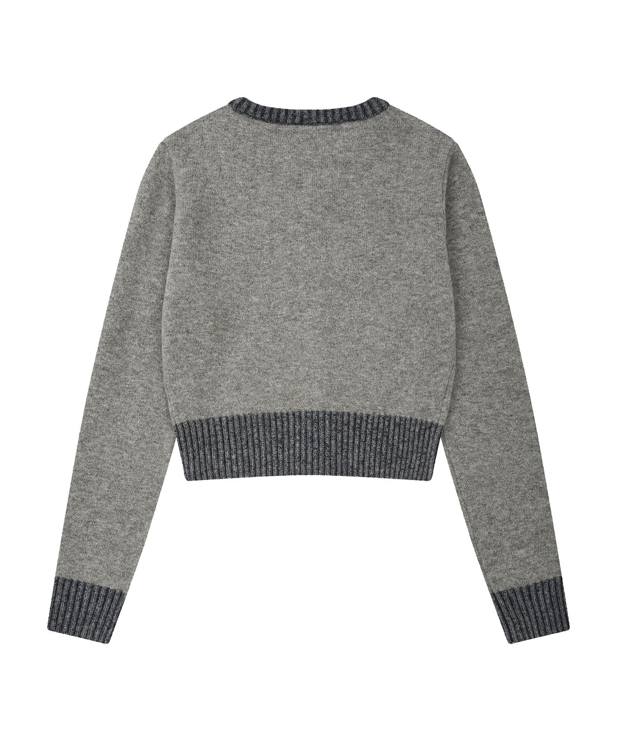 엘엠알(LMR) 배색 포인트 라운드 가디건 LIGHT GREY