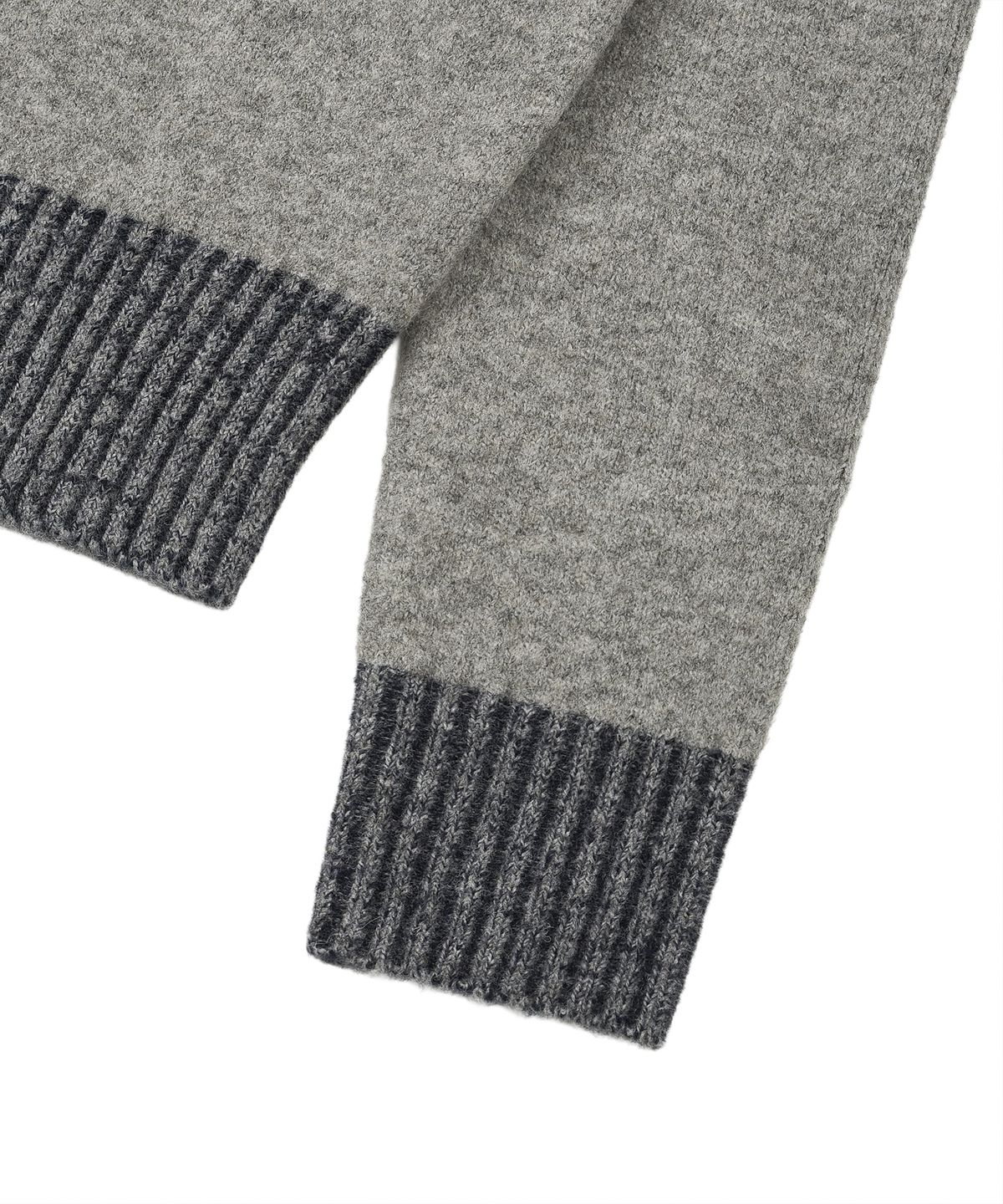 엘엠알(LMR) 배색 포인트 라운드 가디건 LIGHT GREY