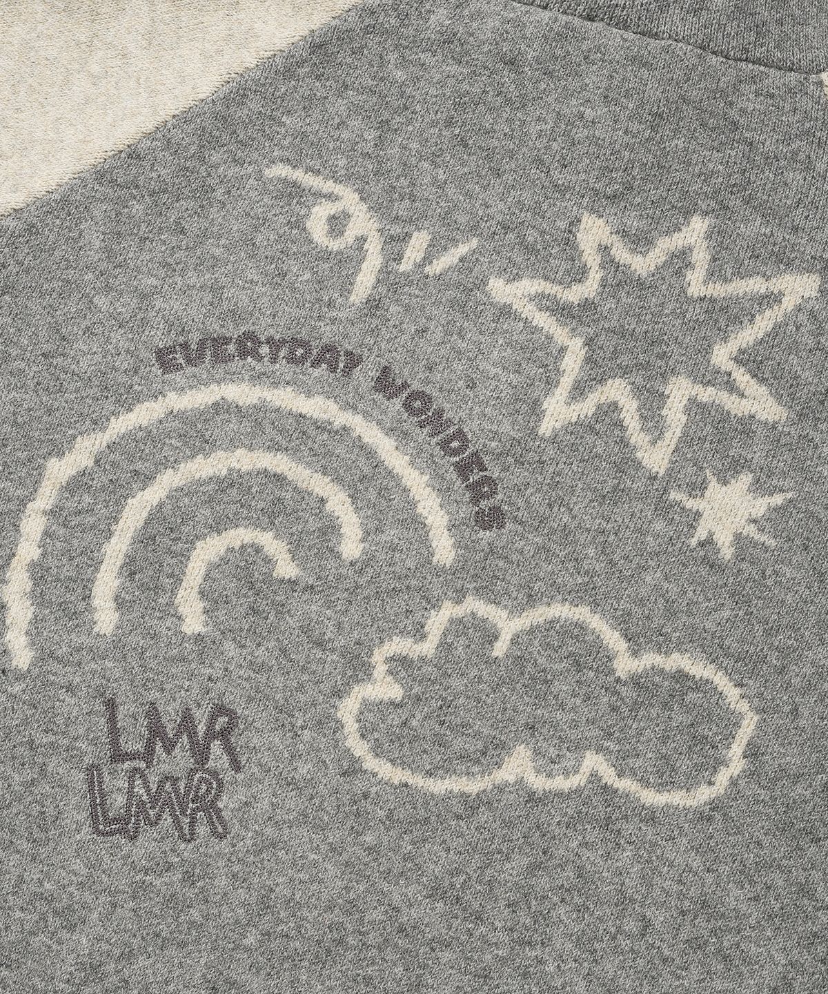 엘엠알(LMR) 드로잉 그래픽 니트 후드 집업 GREY