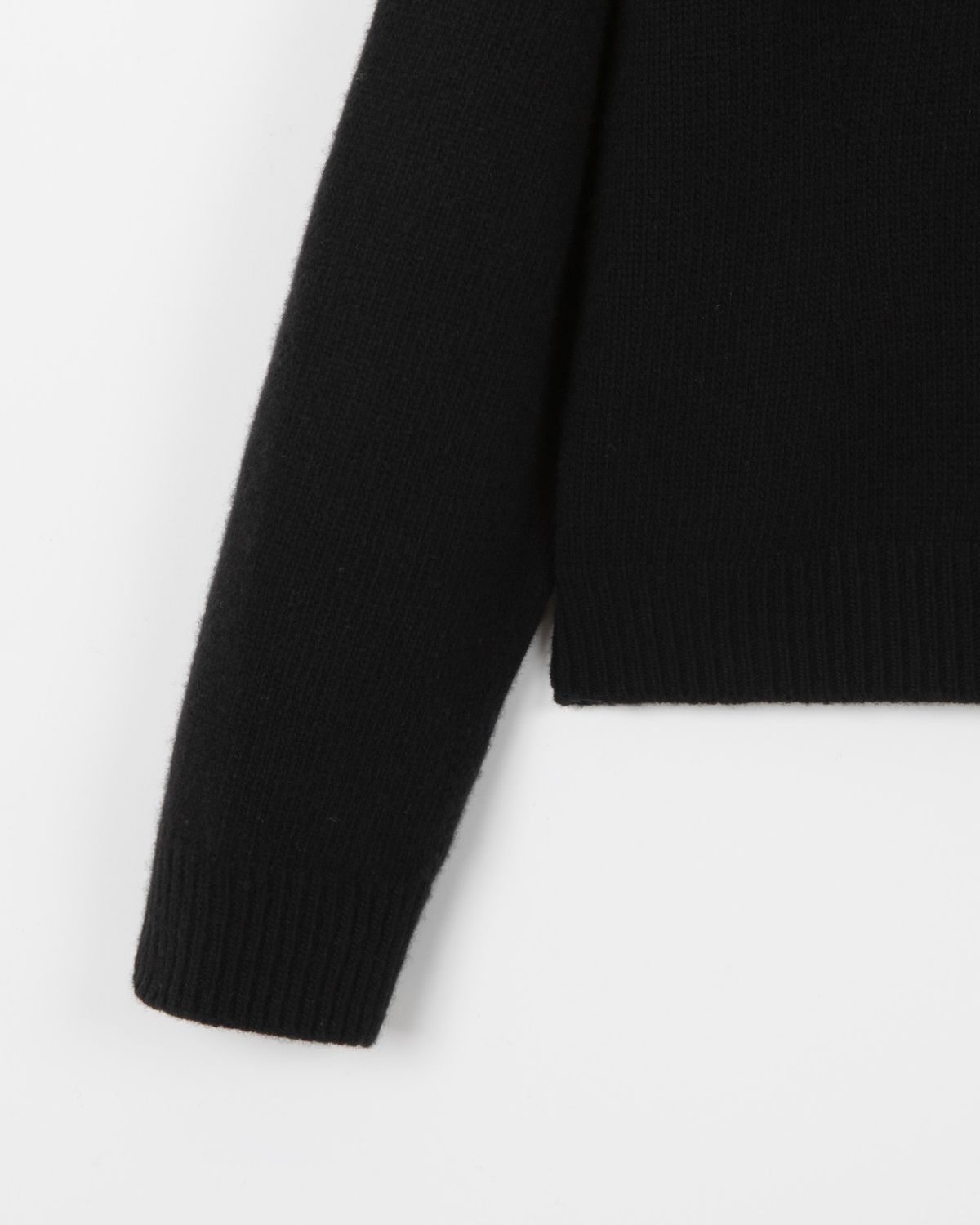 디앤드퀘스천(THEENDQUESTION) Half-neck wholegarment knit top / BLACK