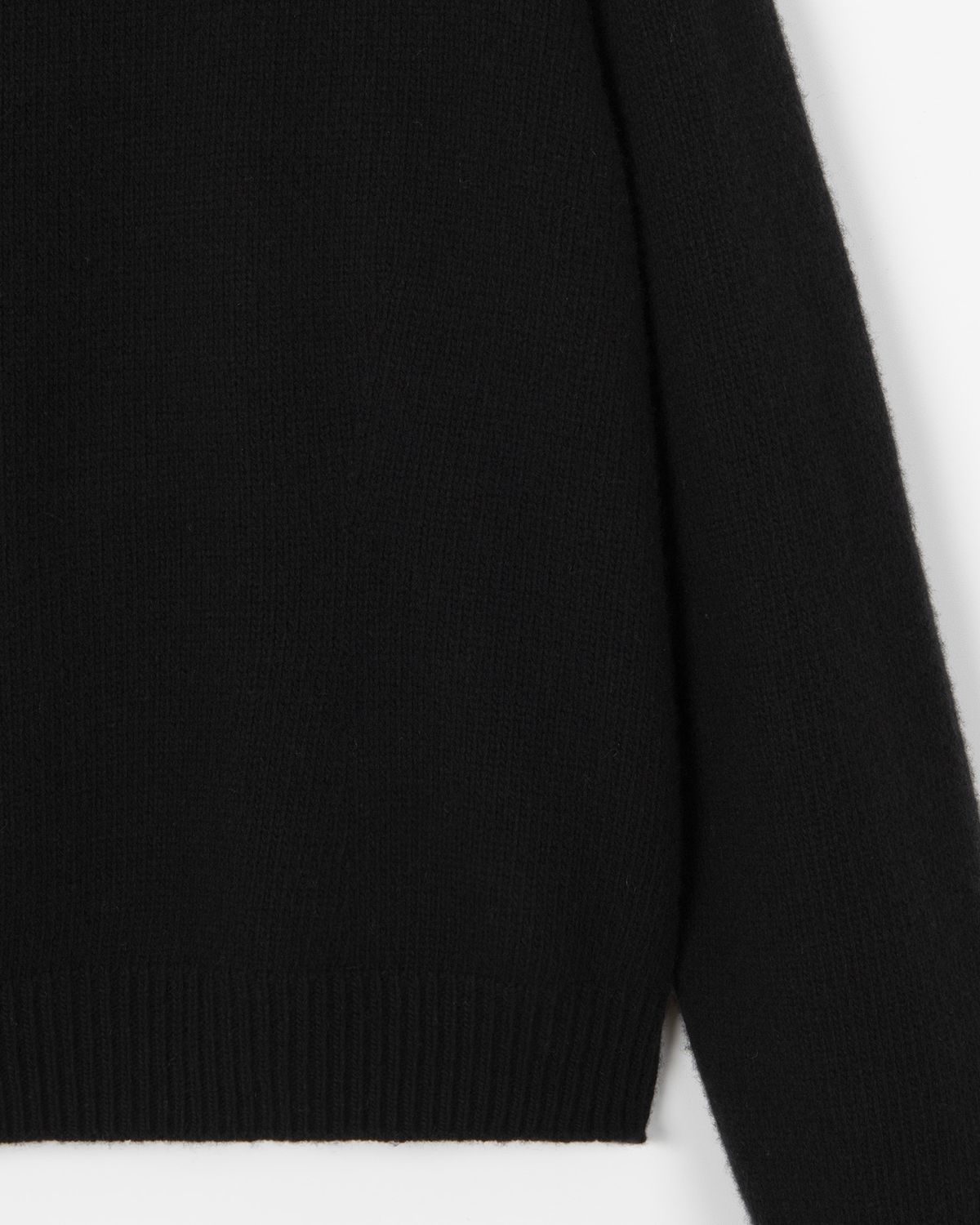 디앤드퀘스천(THEENDQUESTION) Half-neck wholegarment knit top / BLACK