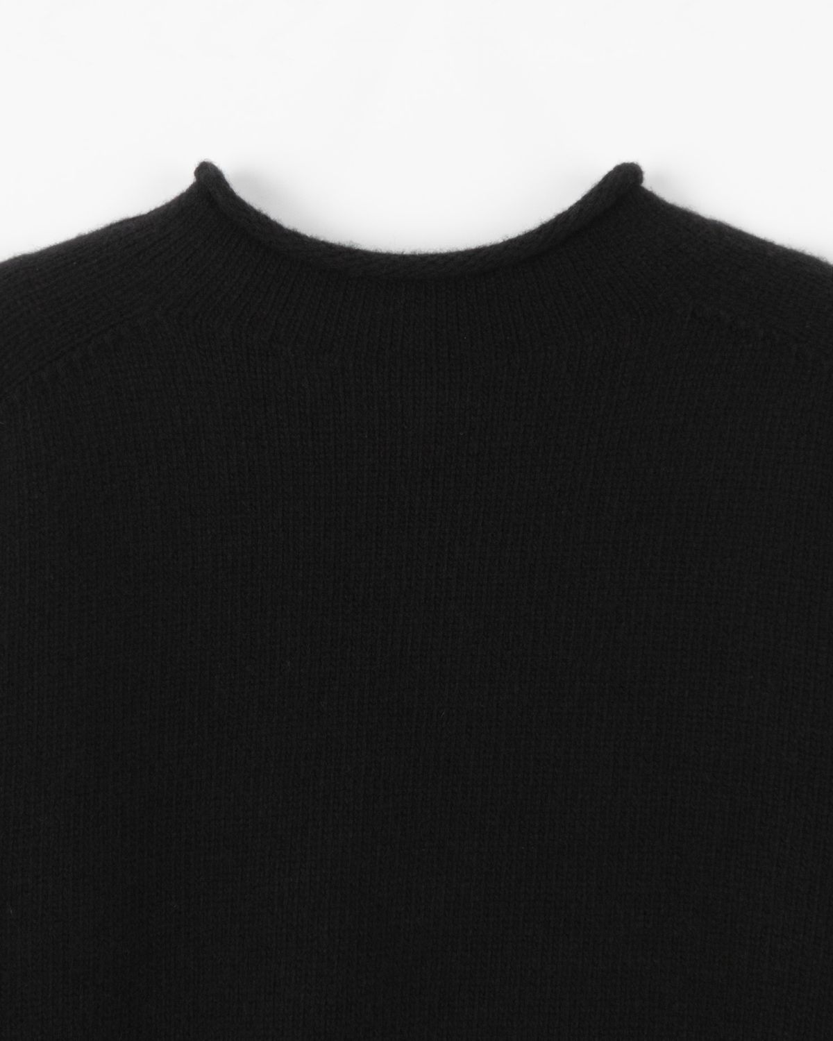 디앤드퀘스천(THEENDQUESTION) Half-neck wholegarment knit top / BLACK