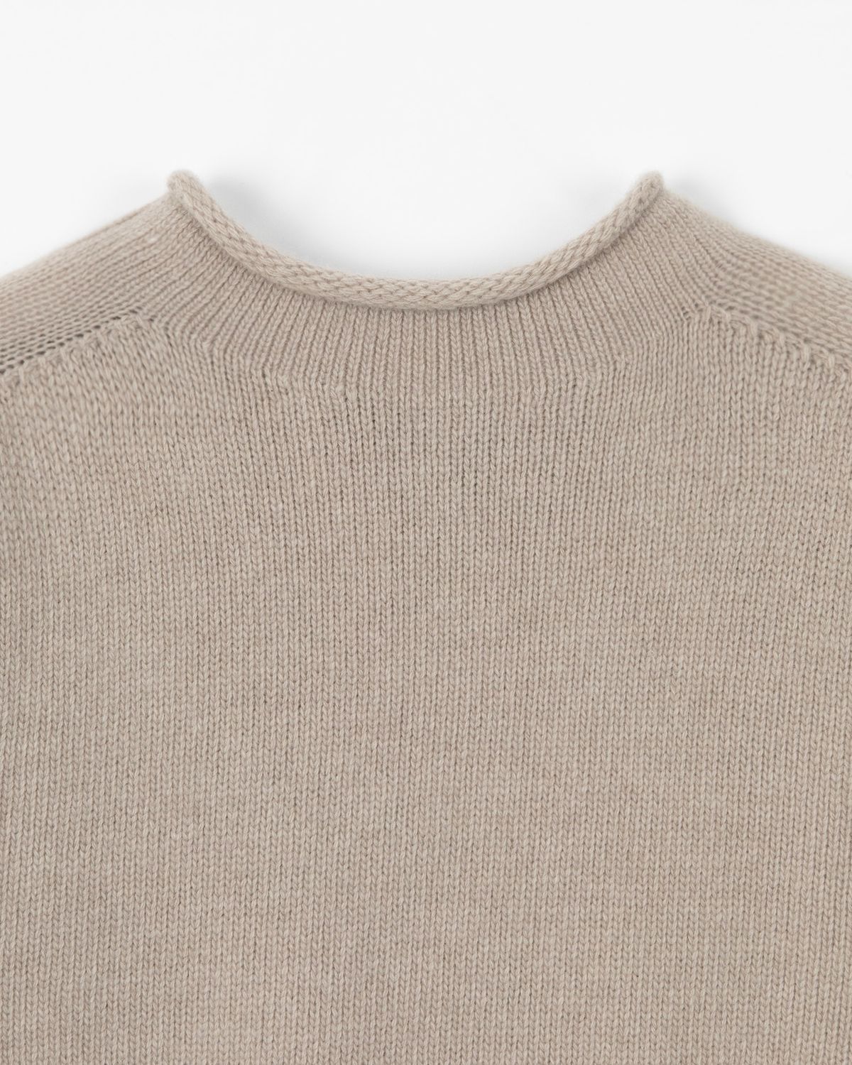 디앤드퀘스천(THEENDQUESTION) Half-neck wholegarment knit top / LIGHT KHAKI