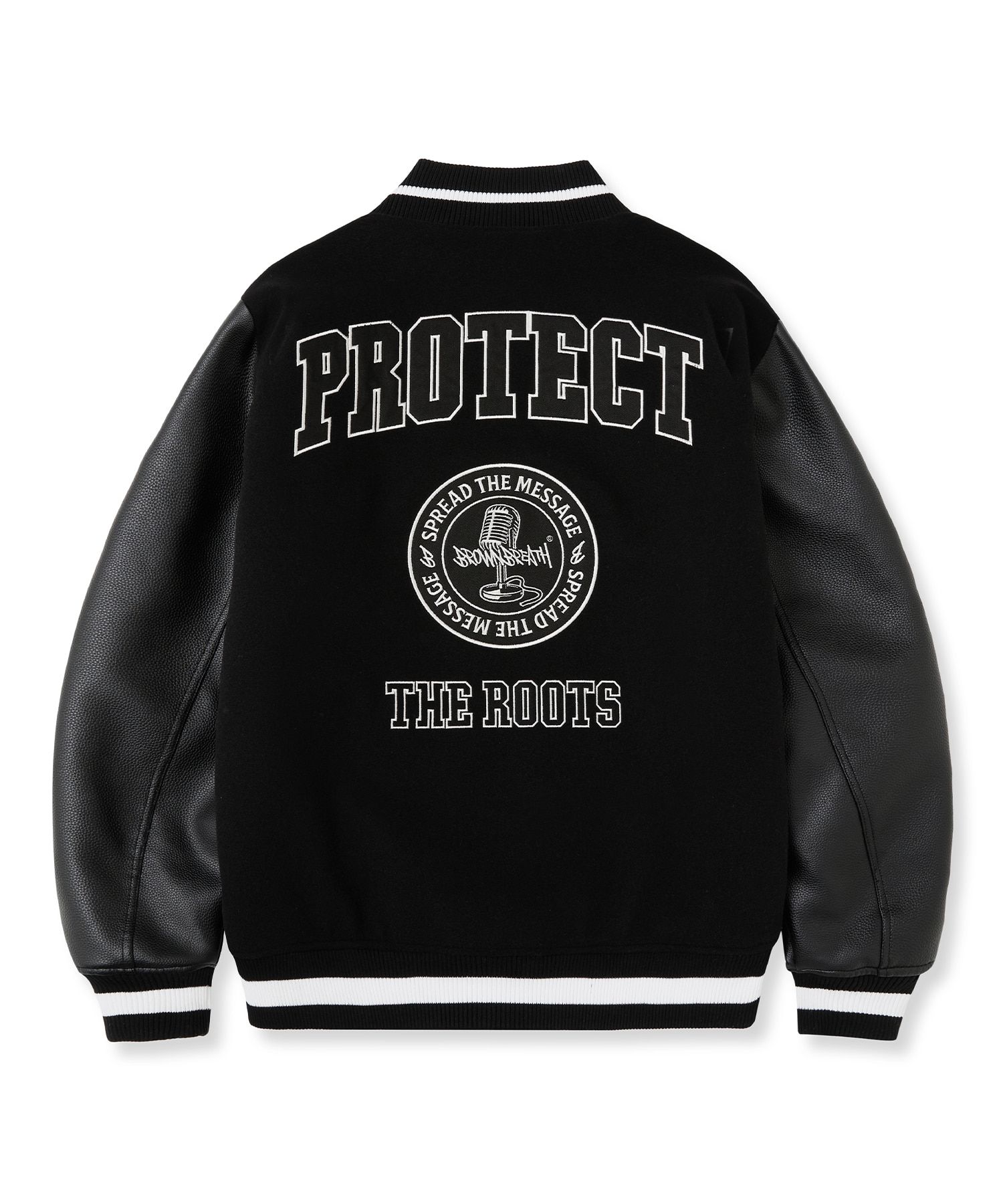 MUSINSA公式 | BROWNBREATH BB VARSITY JACKET - BLACK