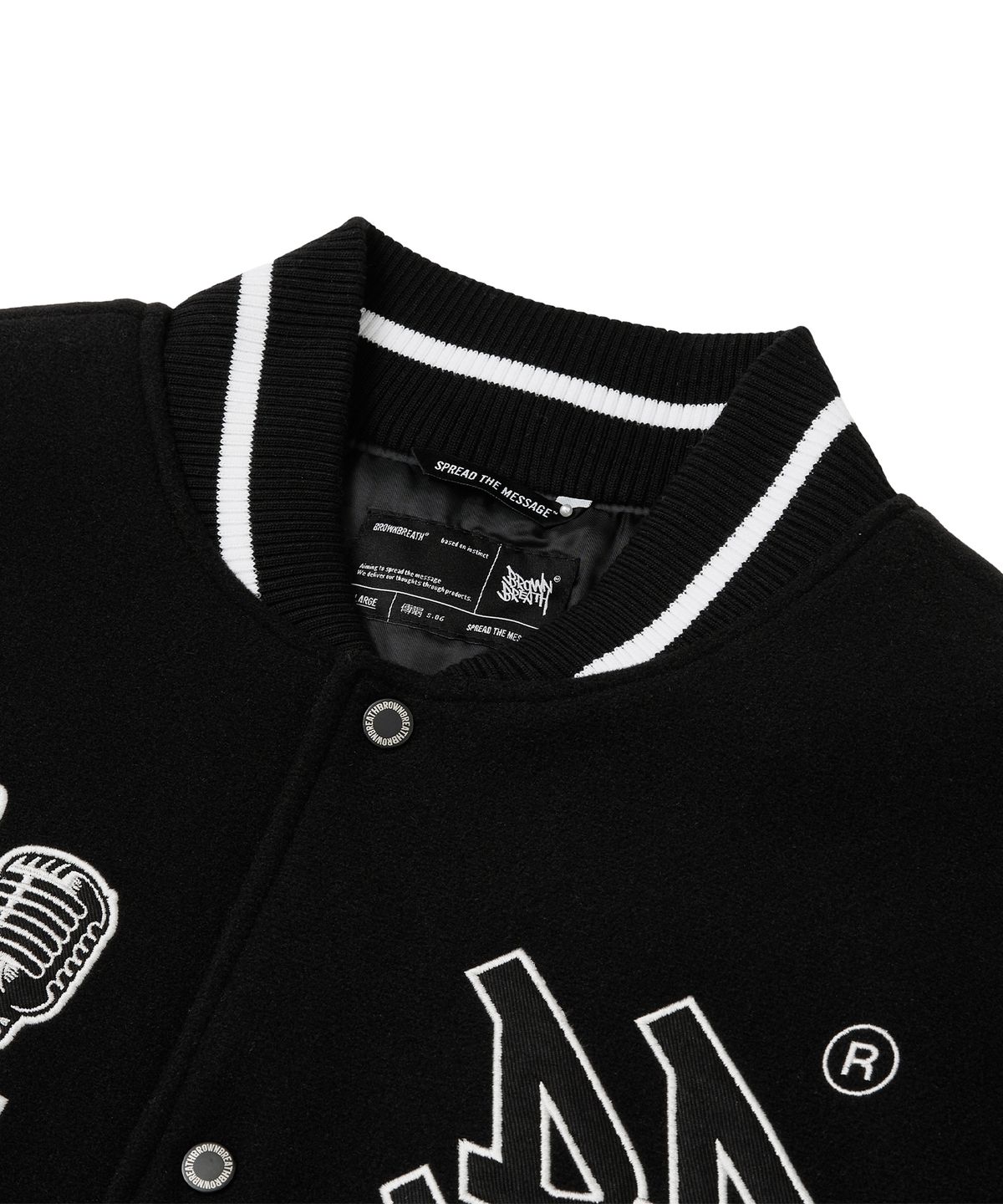 브라운브레스(BROWNBREATH) BB VARSITY JACKET - BLACK