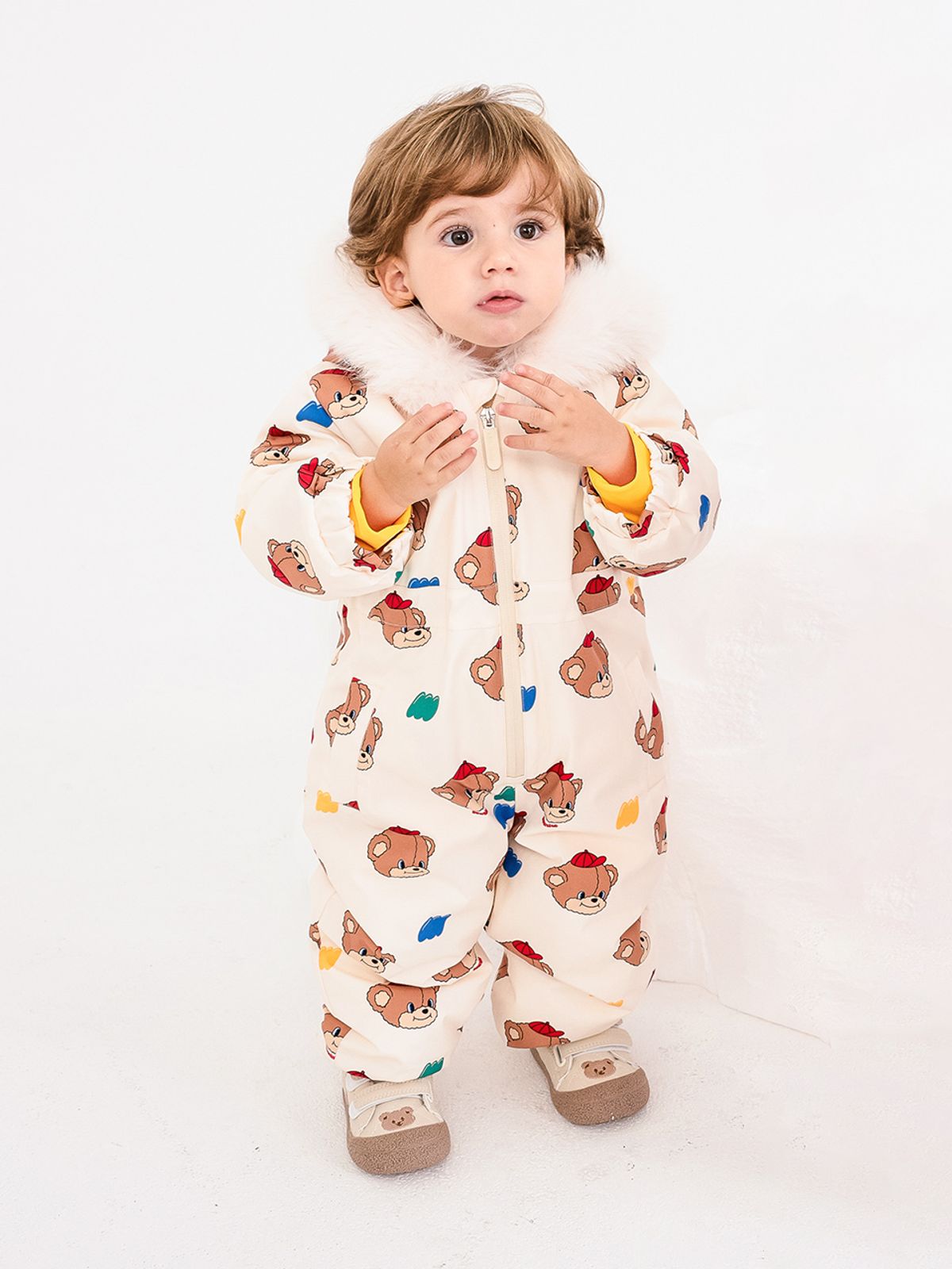 밀크베이비(MILKBABY) 리틀밀크베어 유아올인원 방한스키복