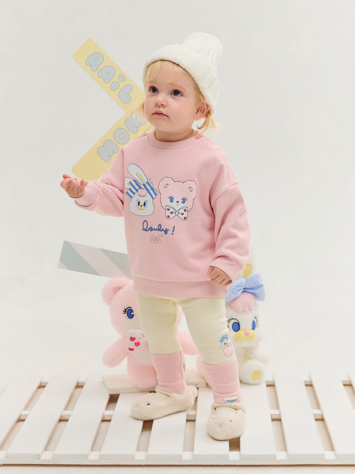 밀크베이비(MILKBABY) 모모레이 리코와핑코 밍크기모 아기티셔츠