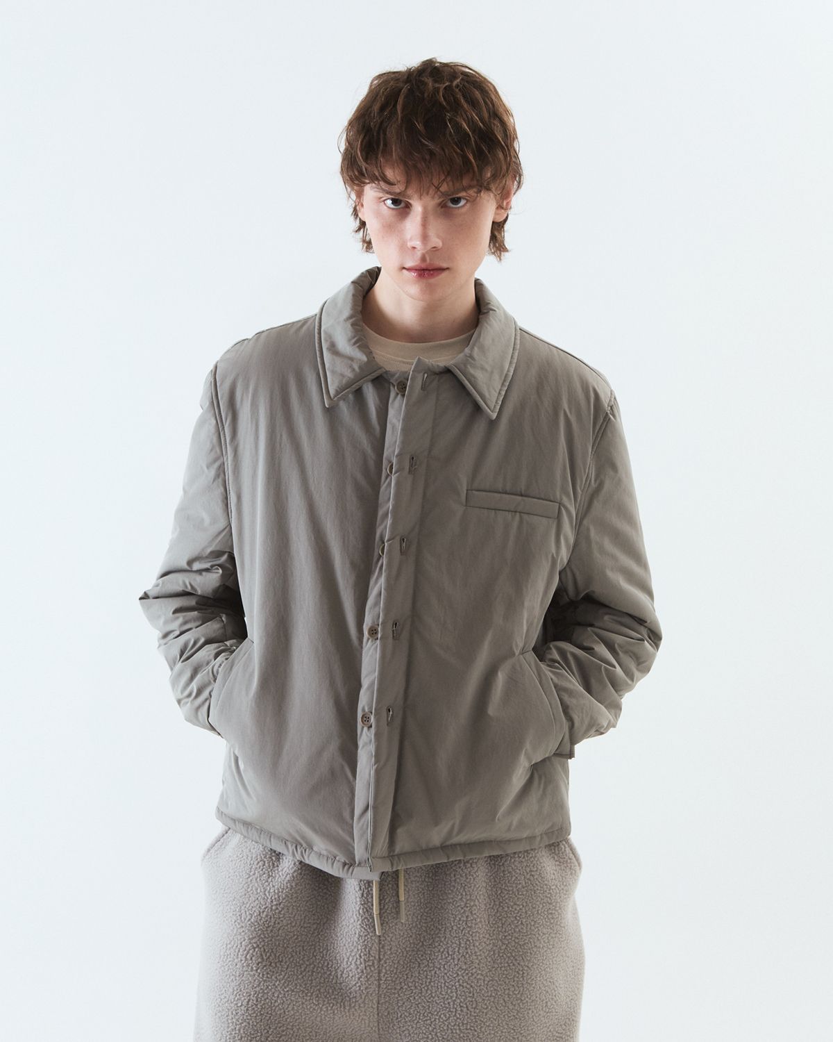 디앤드퀘스천(THEENDQUESTION) Padded shirt jacket / KHAKI
