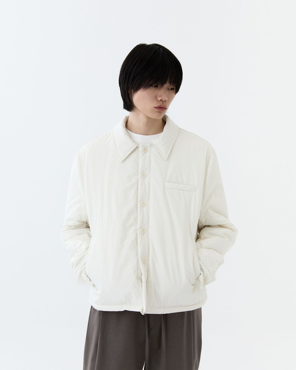 디앤드퀘스천(THEENDQUESTION) Padded shirt jacket / IVORY