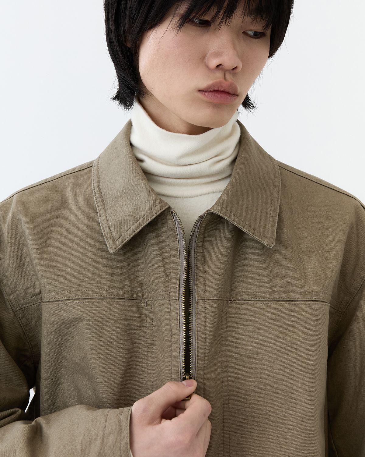 디앤드퀘스천(THEENDQUESTION) Pigment washed jumper / BEIGE
