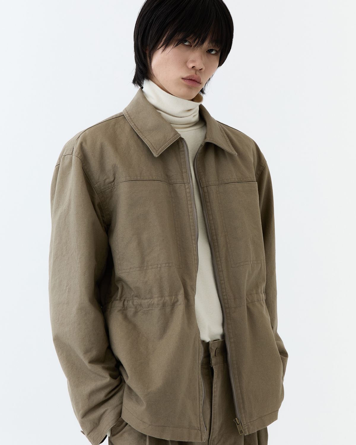 디앤드퀘스천(THEENDQUESTION) Pigment washed jumper / BEIGE