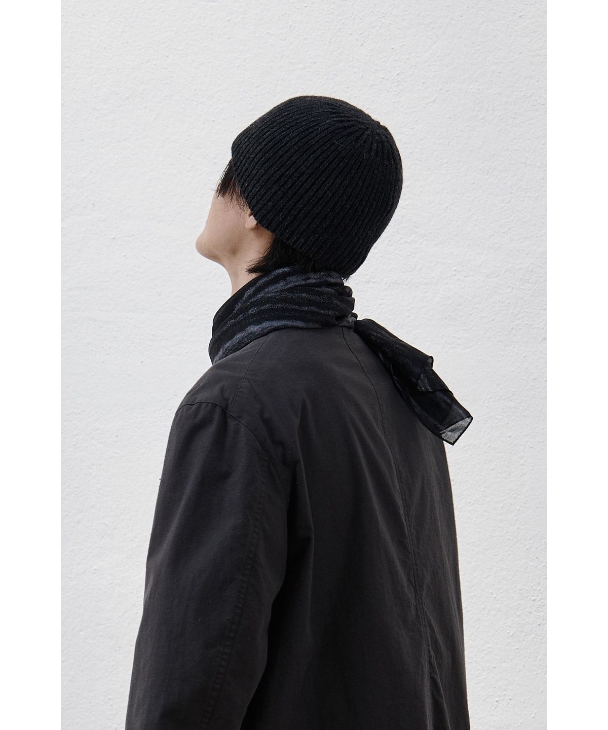유스(YOUTH) Leather Trim Knit Beanie - Charcoal Grey
