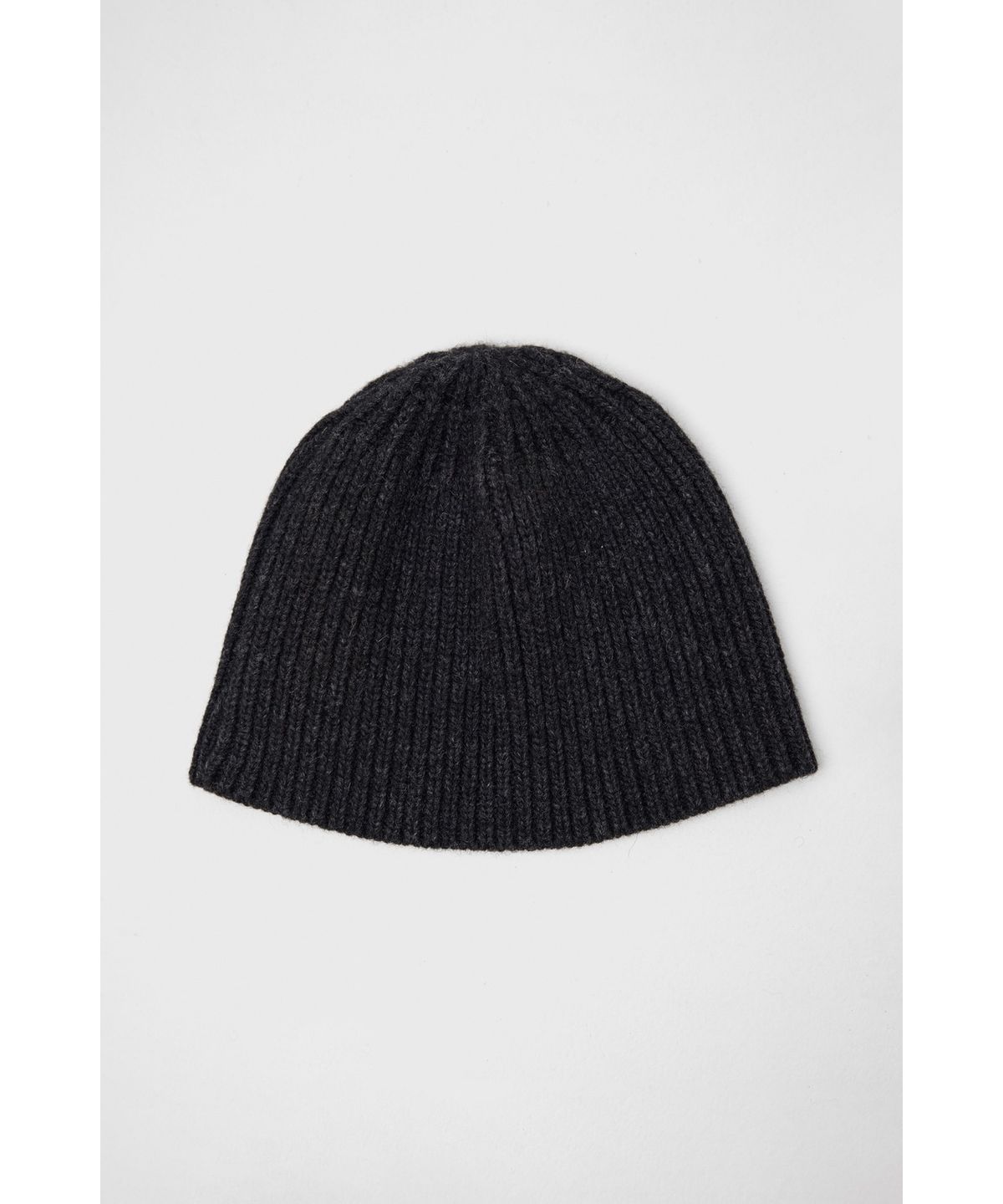 유스(YOUTH) Leather Trim Knit Beanie - Charcoal Grey