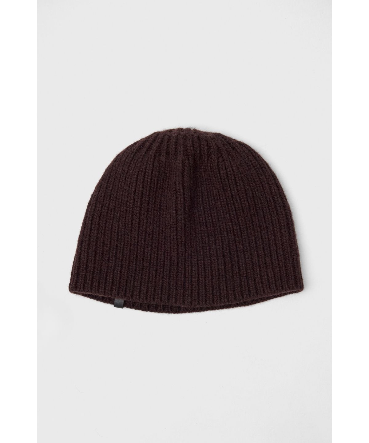 유스(YOUTH) Leather Trim Knit Beanie - Brown