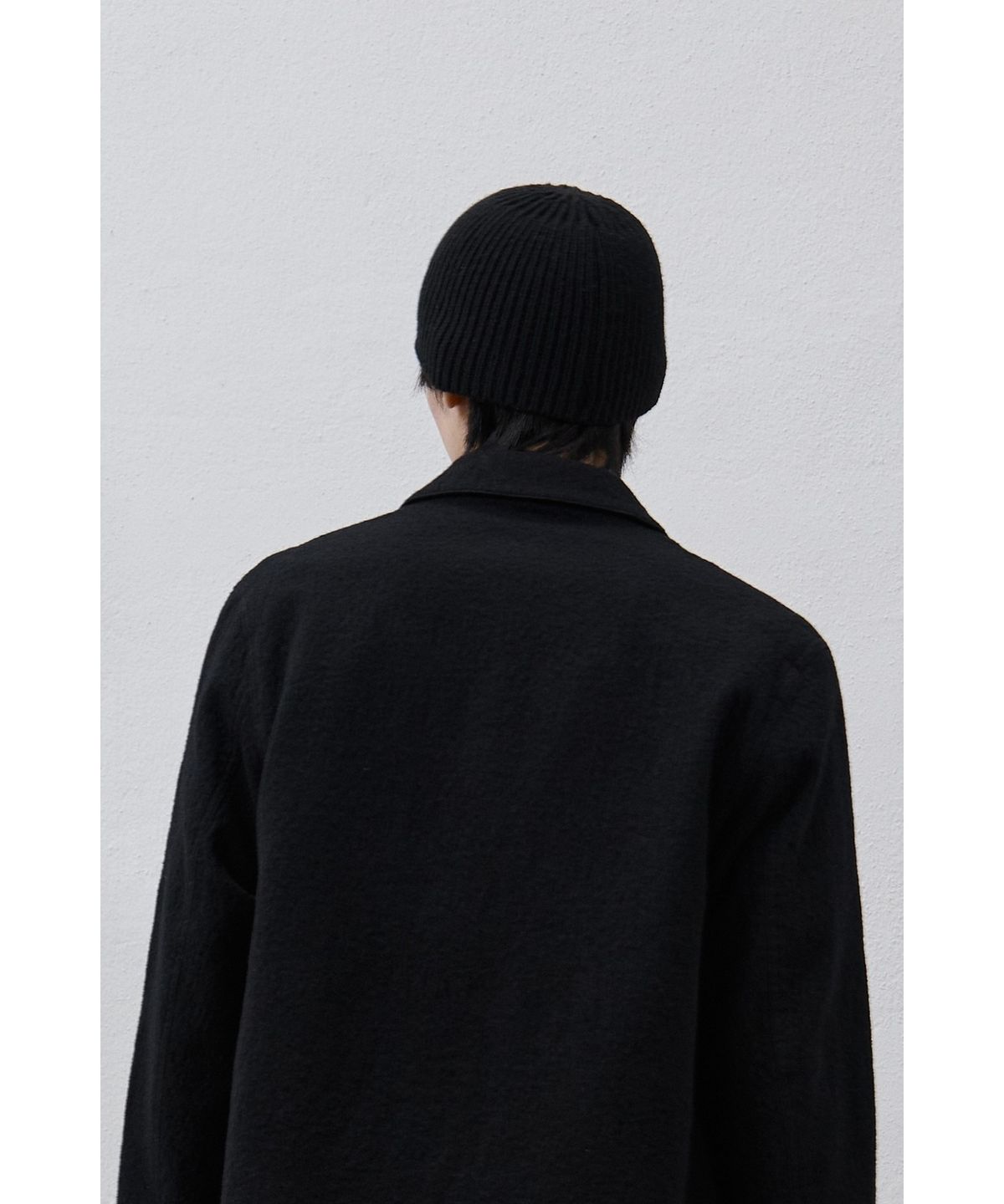 유스(YOUTH) Leather Trim Knit Beanie - Black