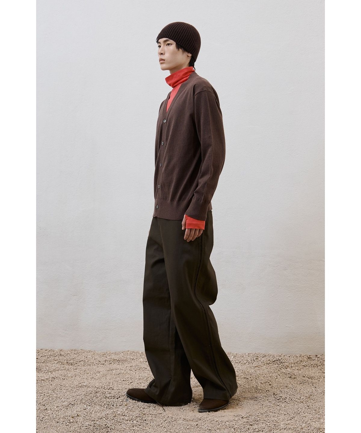 유스(YOUTH) Cotton Cashmere Cardigan - Dark Brown