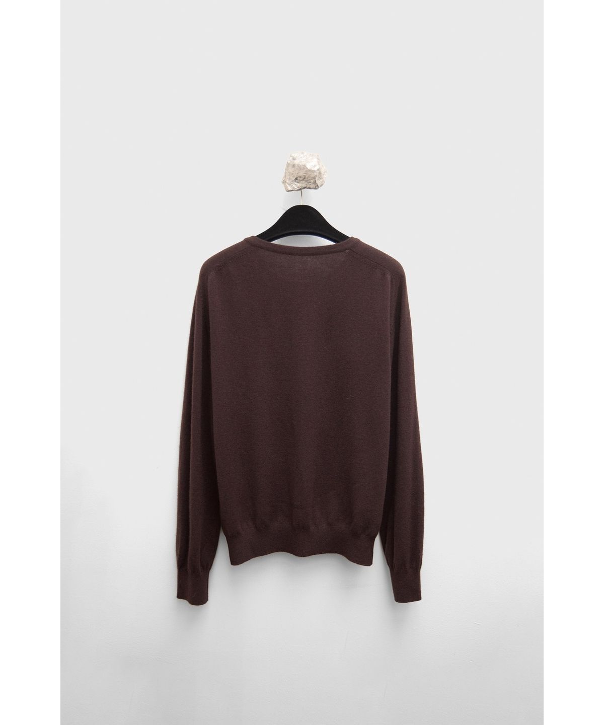 유스(YOUTH) Cashmere Asymmetric Neck Knit - Dark Brown