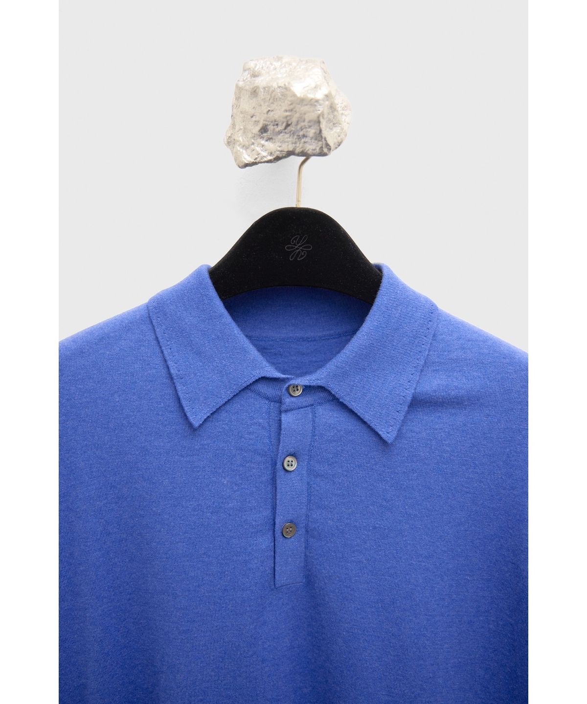 유스(YOUTH) Cotton Cashmere Polo Shirt - Blue