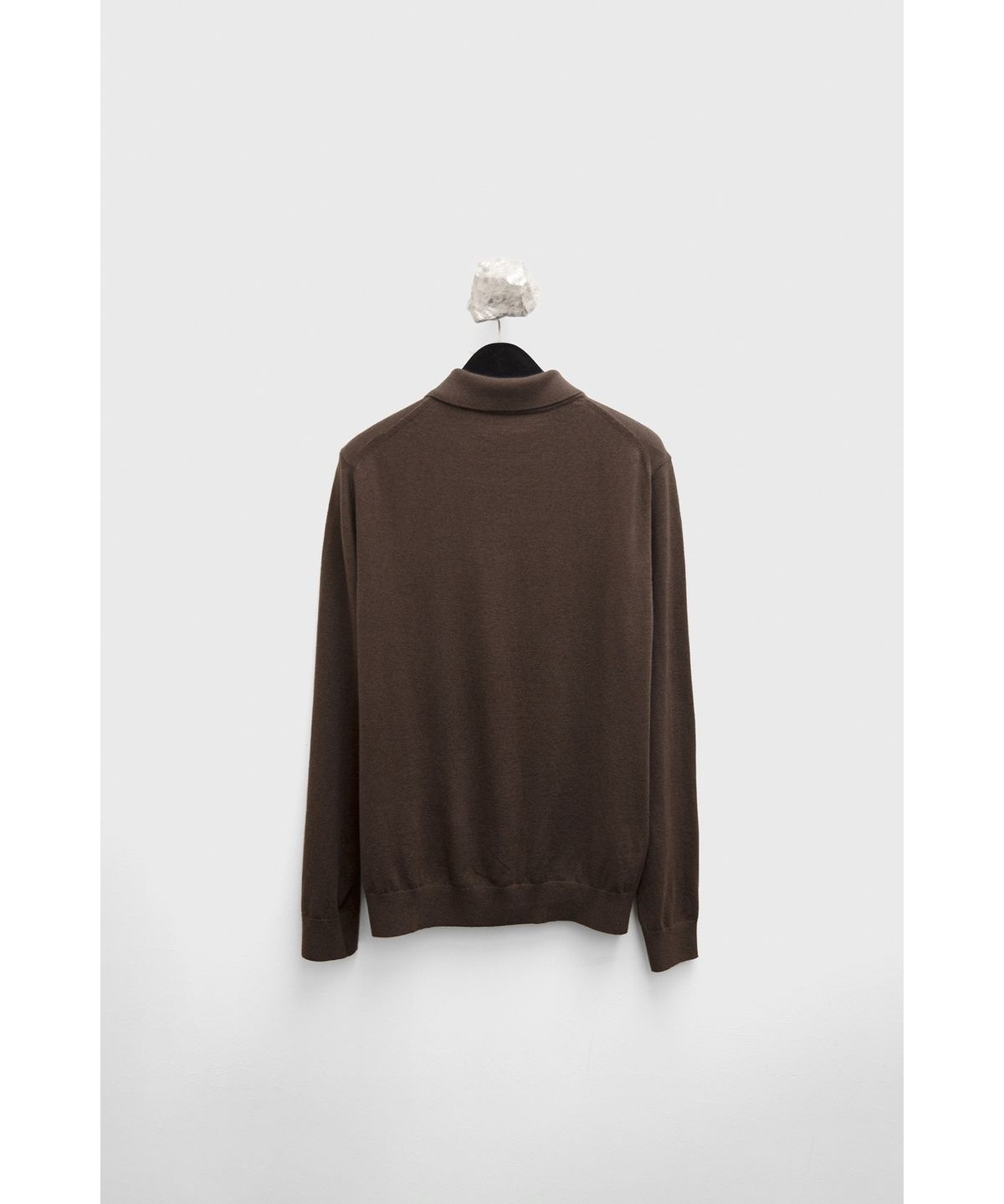 유스(YOUTH) Cotton Cashmere Polo Shirt - Dark Brown
