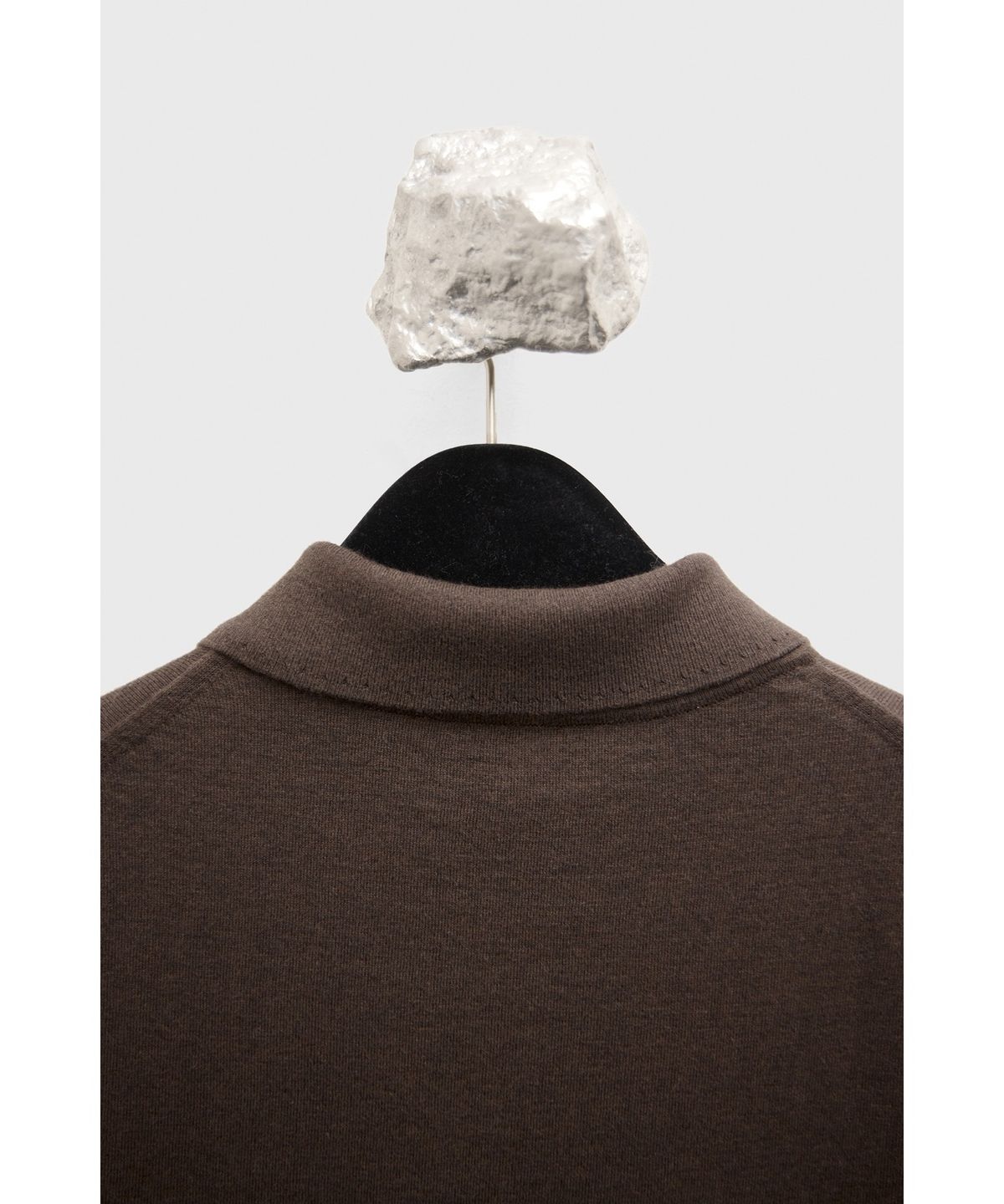 유스(YOUTH) Cotton Cashmere Polo Shirt - Dark Brown