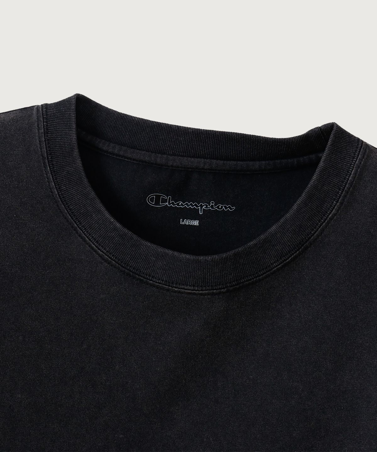 챔피온(CHAMPION) 워싱 레귤러핏 애슬레틱 롱슬리브 티셔츠 Black