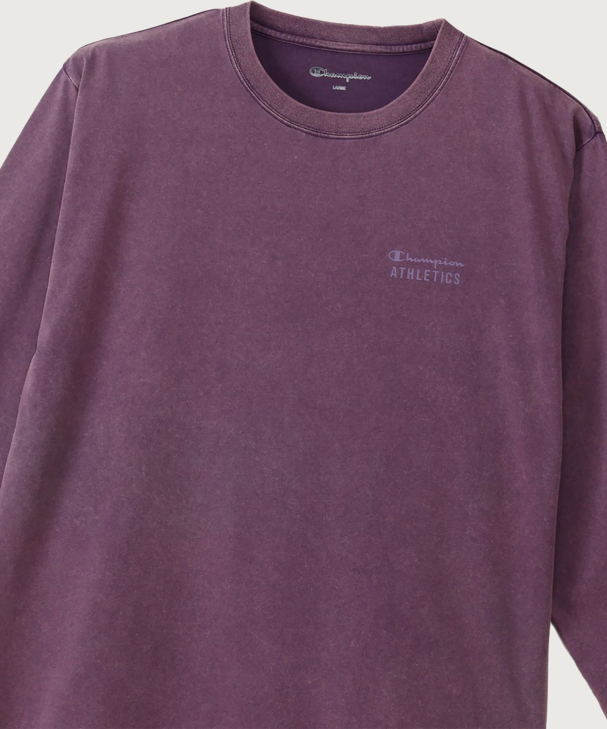챔피온(CHAMPION) 워싱 레귤러핏 애슬레틱 롱슬리브 티셔츠 Purple