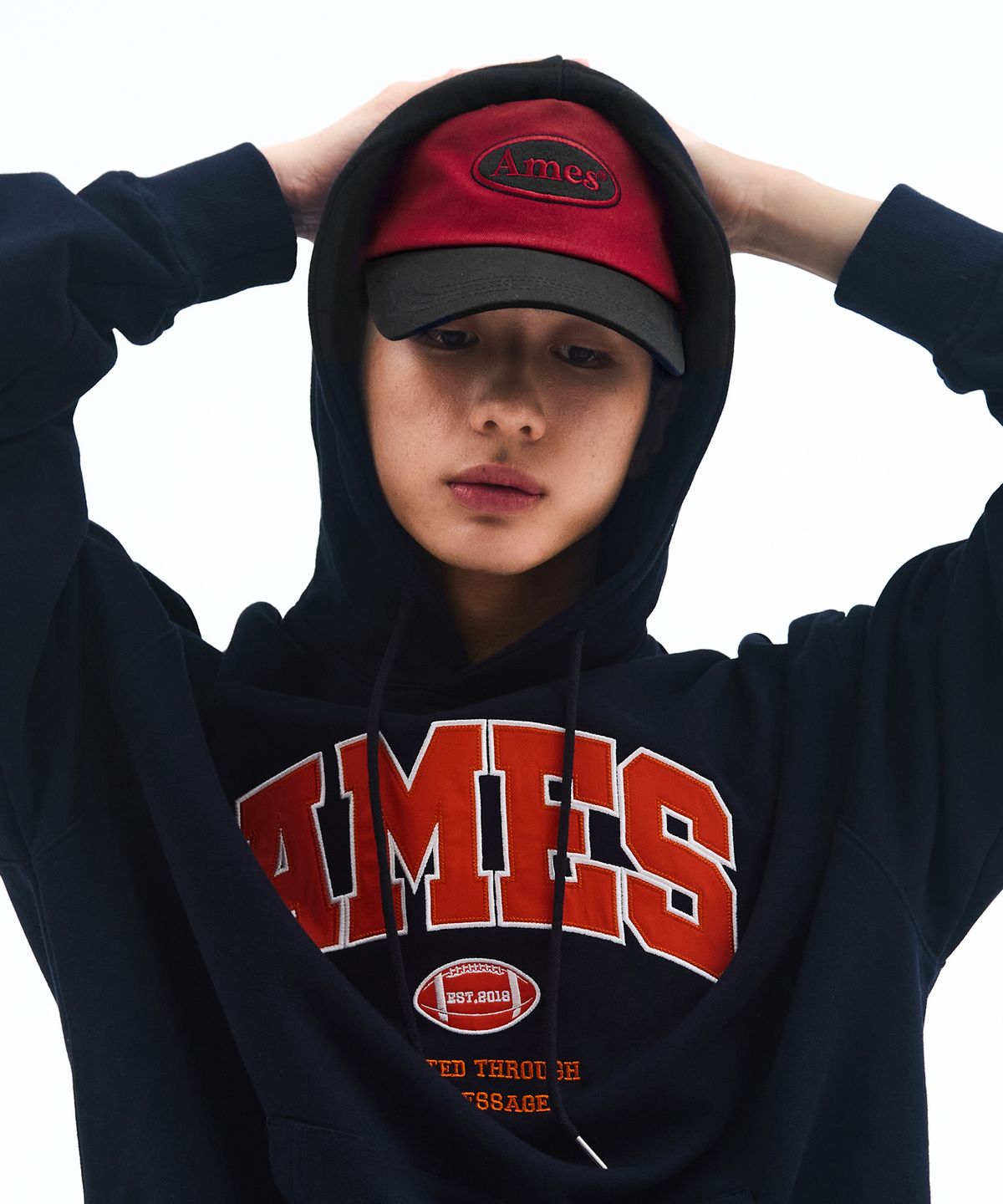 아메스 월드와이드(AMES-WORLDWIDE) SYMBOL LOGO TWOTONE BALL CAP RED