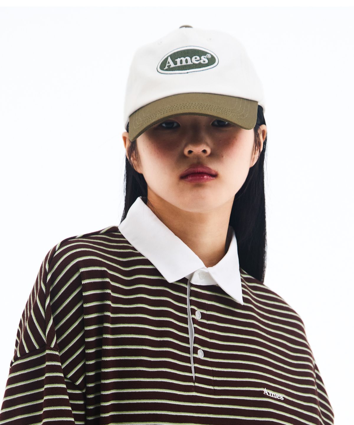 아메스 월드와이드(AMES-WORLDWIDE) SYMBOL LOGO TWOTONE BALL CAP IVORY