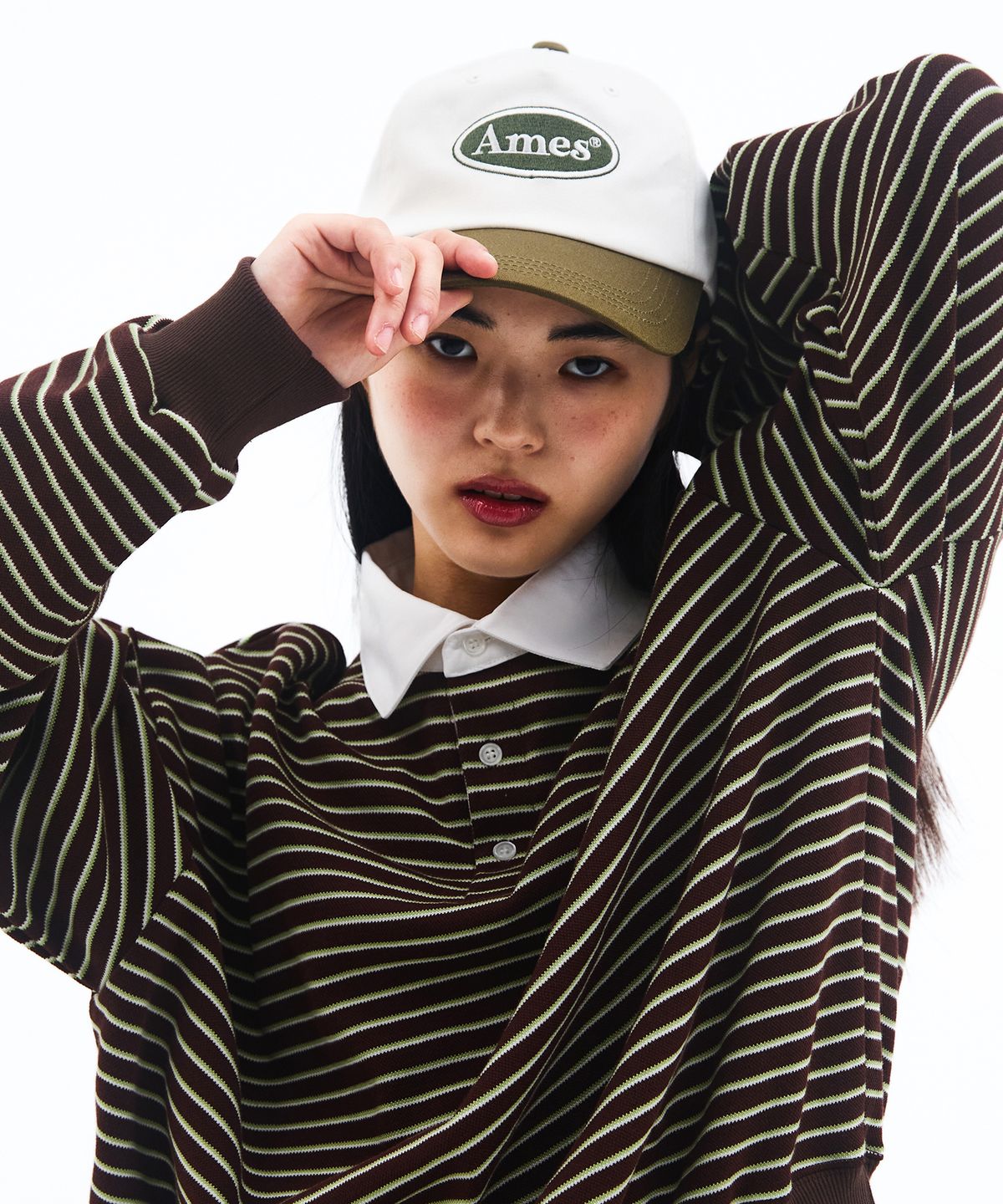 아메스 월드와이드(AMES-WORLDWIDE) SYMBOL LOGO TWOTONE BALL CAP IVORY