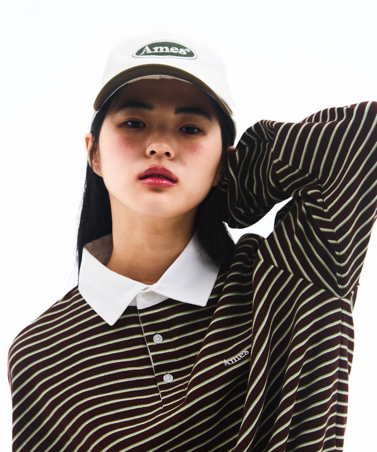 아메스 월드와이드(AMES-WORLDWIDE) SYMBOL LOGO TWOTONE BALL CAP IVORY