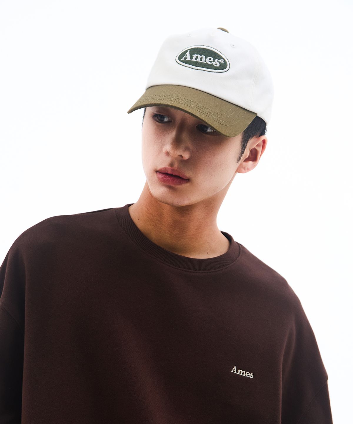 아메스 월드와이드(AMES-WORLDWIDE) SYMBOL LOGO TWOTONE BALL CAP IVORY