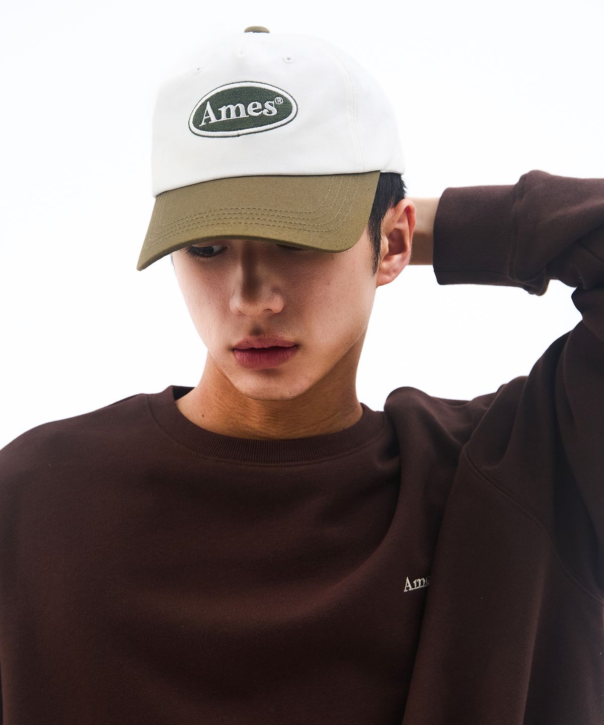 아메스 월드와이드(AMES-WORLDWIDE) SYMBOL LOGO TWOTONE BALL CAP IVORY