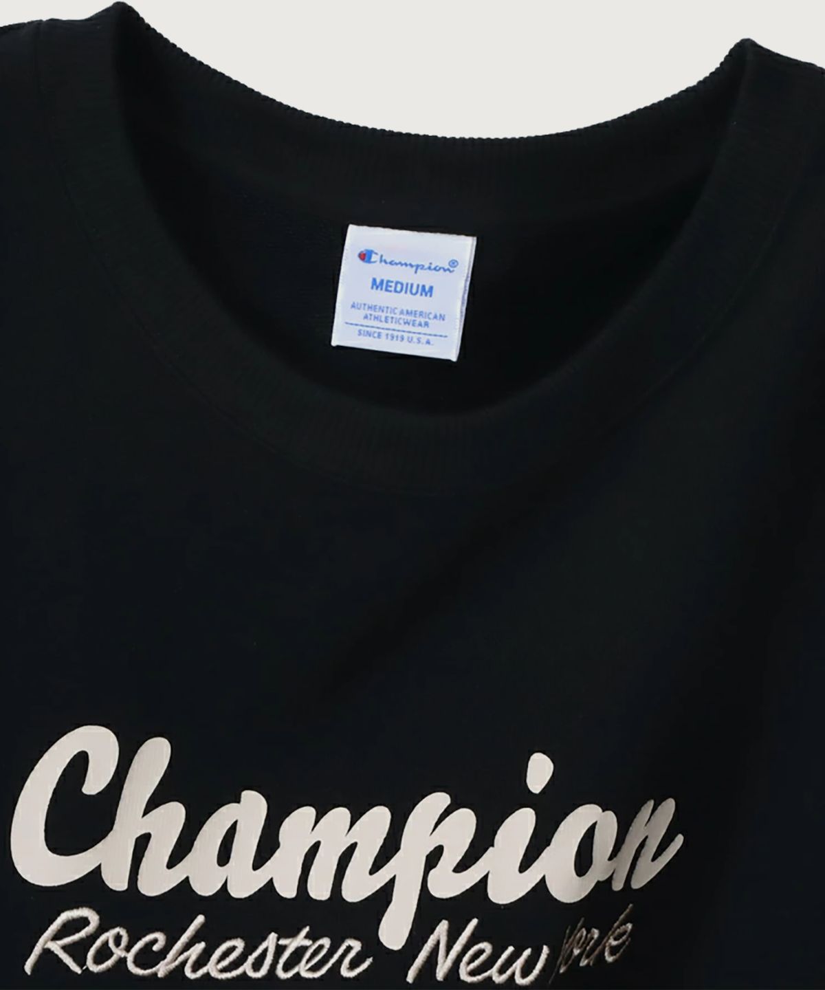 챔피온(CHAMPION) 여성 ROCHESTER 루즈핏 크루넥 스웨트셔츠 Black