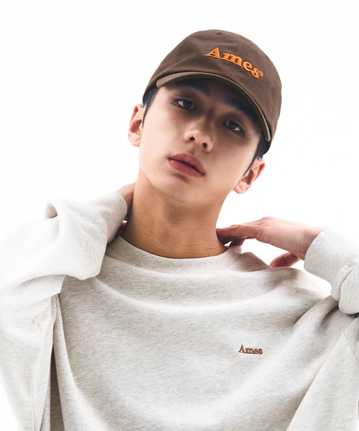 아메스 월드와이드(AMES-WORLDWIDE) BASIC LOGO BALL CAP BROWN