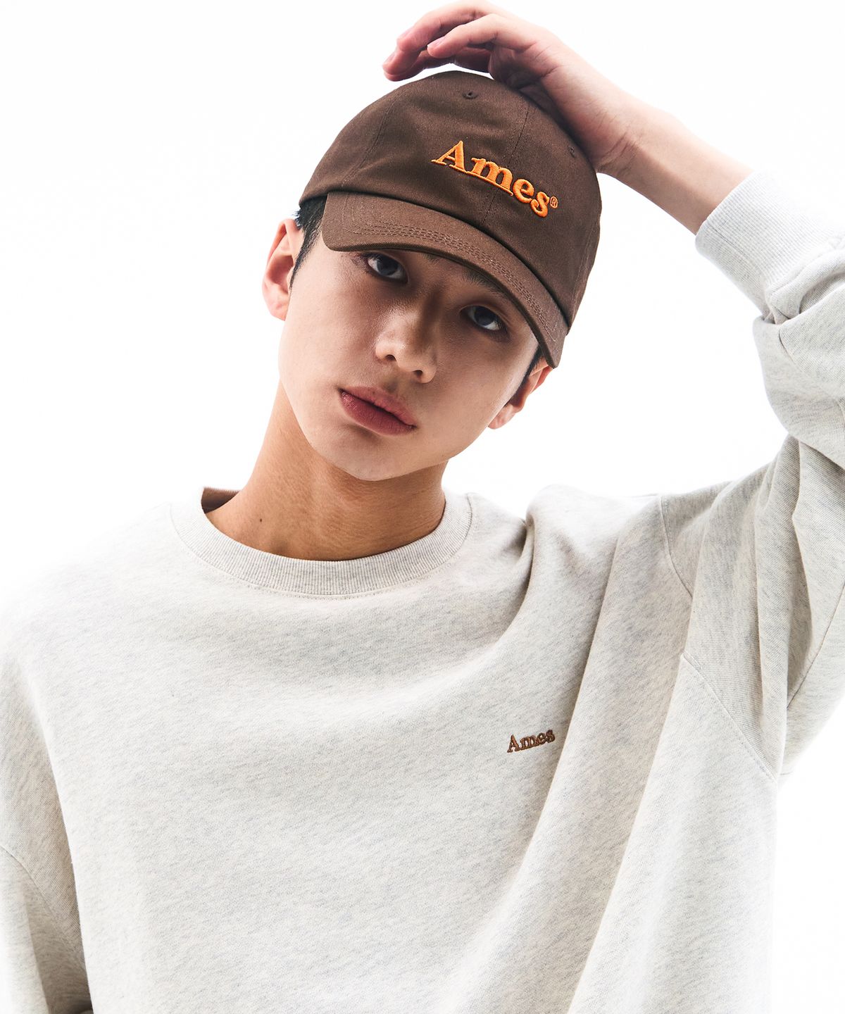 아메스 월드와이드(AMES-WORLDWIDE) BASIC LOGO BALL CAP BROWN