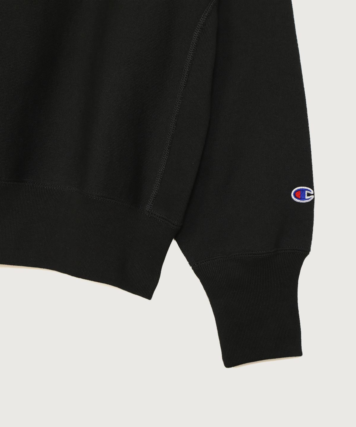 챔피온(CHAMPION) 여성 리버스위브 시그니처 그래픽 기모 스웨트셔츠 Black