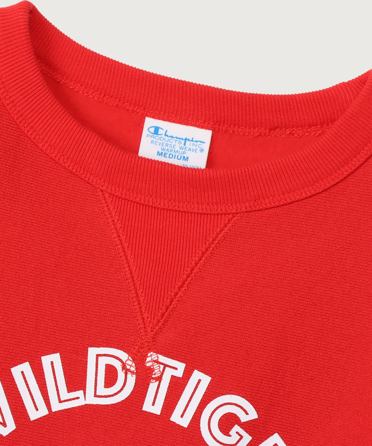 챔피온(CHAMPION) 여성 리버스위브 시그니처 그래픽 기모 스웨트셔츠 Ruby Red